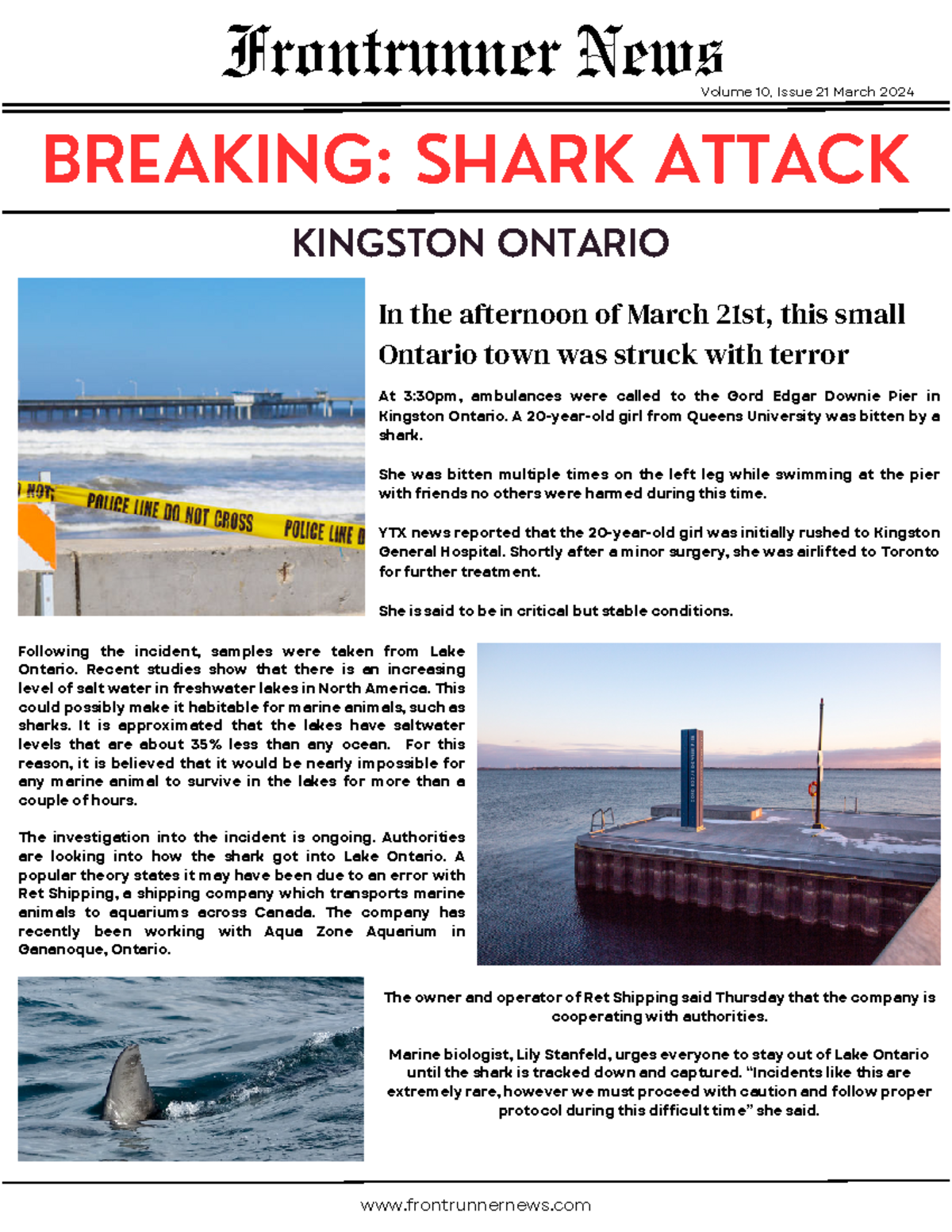 Make OR BREAK Fake Frontrunner News BREAKING SHARK ATTACK KINGSTON