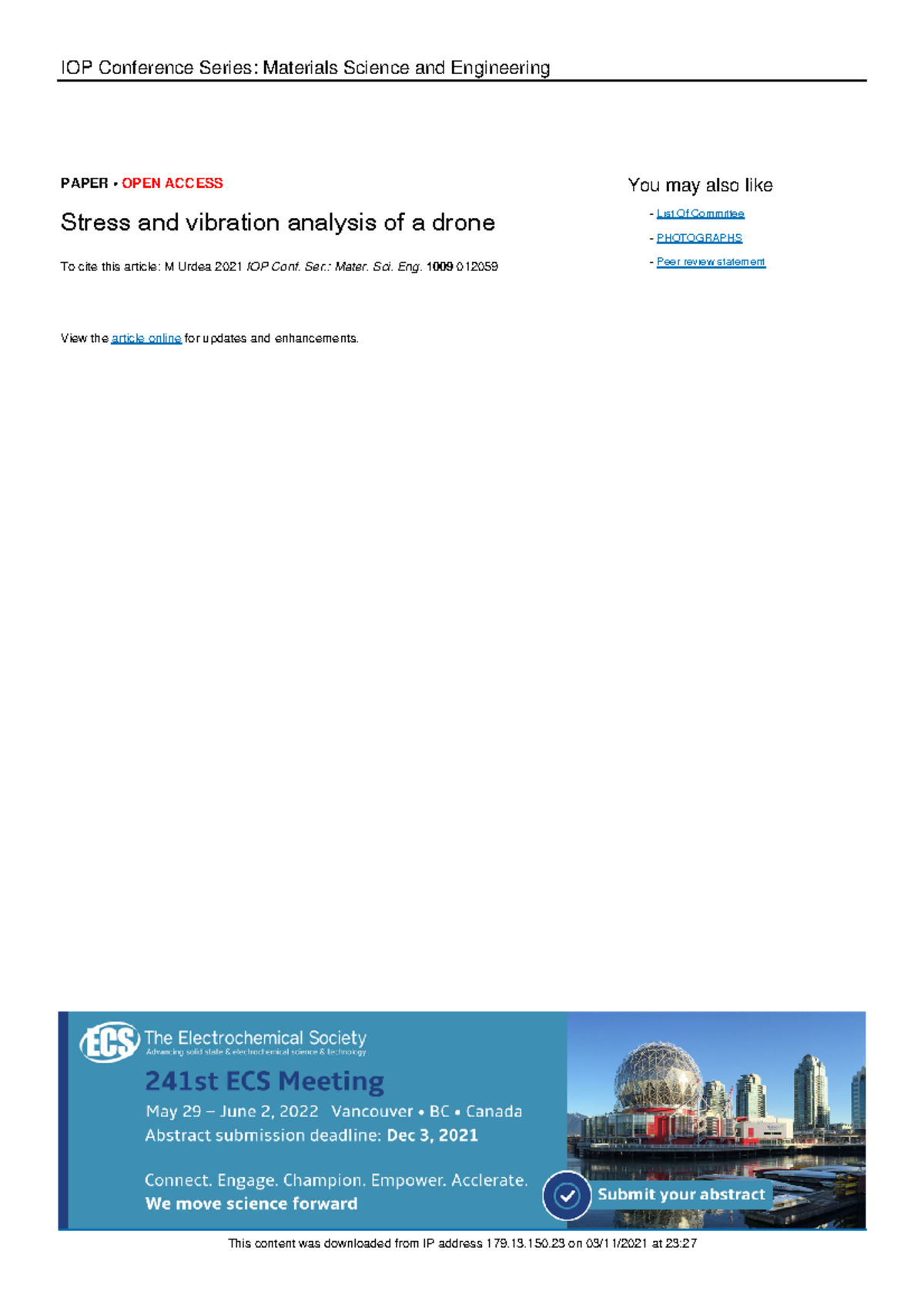 Urdea 2021 IOP Conf. Ser. Mater. Sci - IOP Conference Series: Materials ...