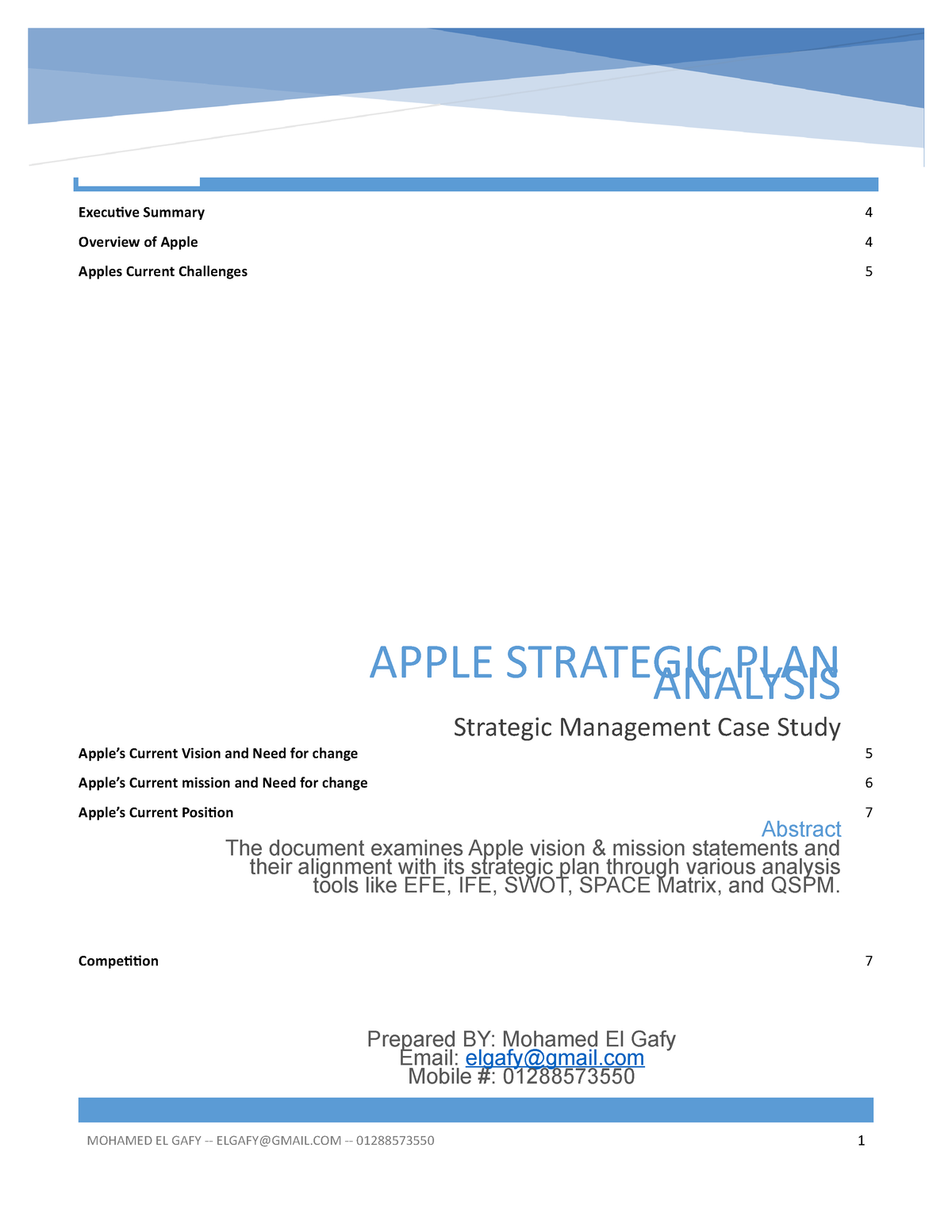 executive summary for apple case study