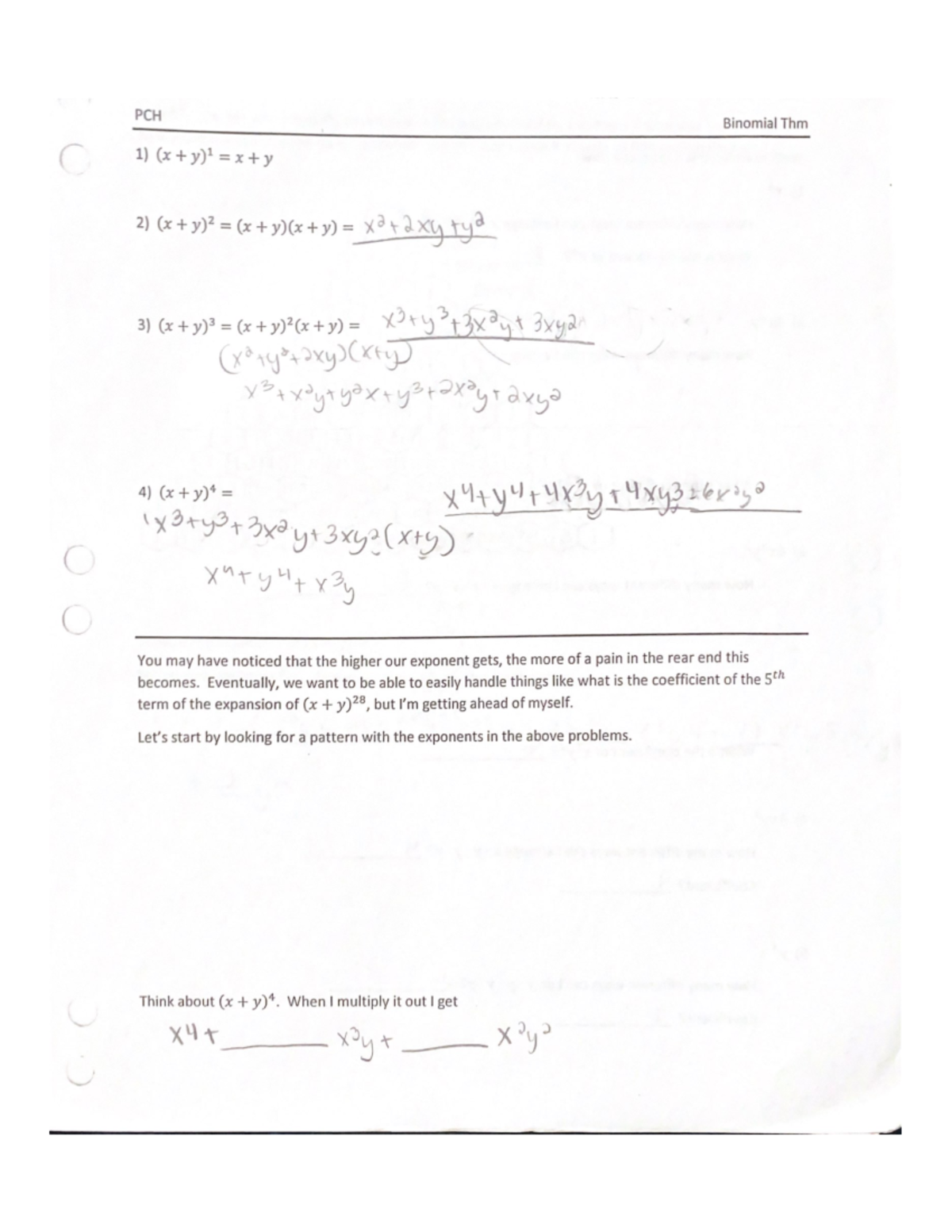 Binomial Theorem - MAC 1147 - Studocu