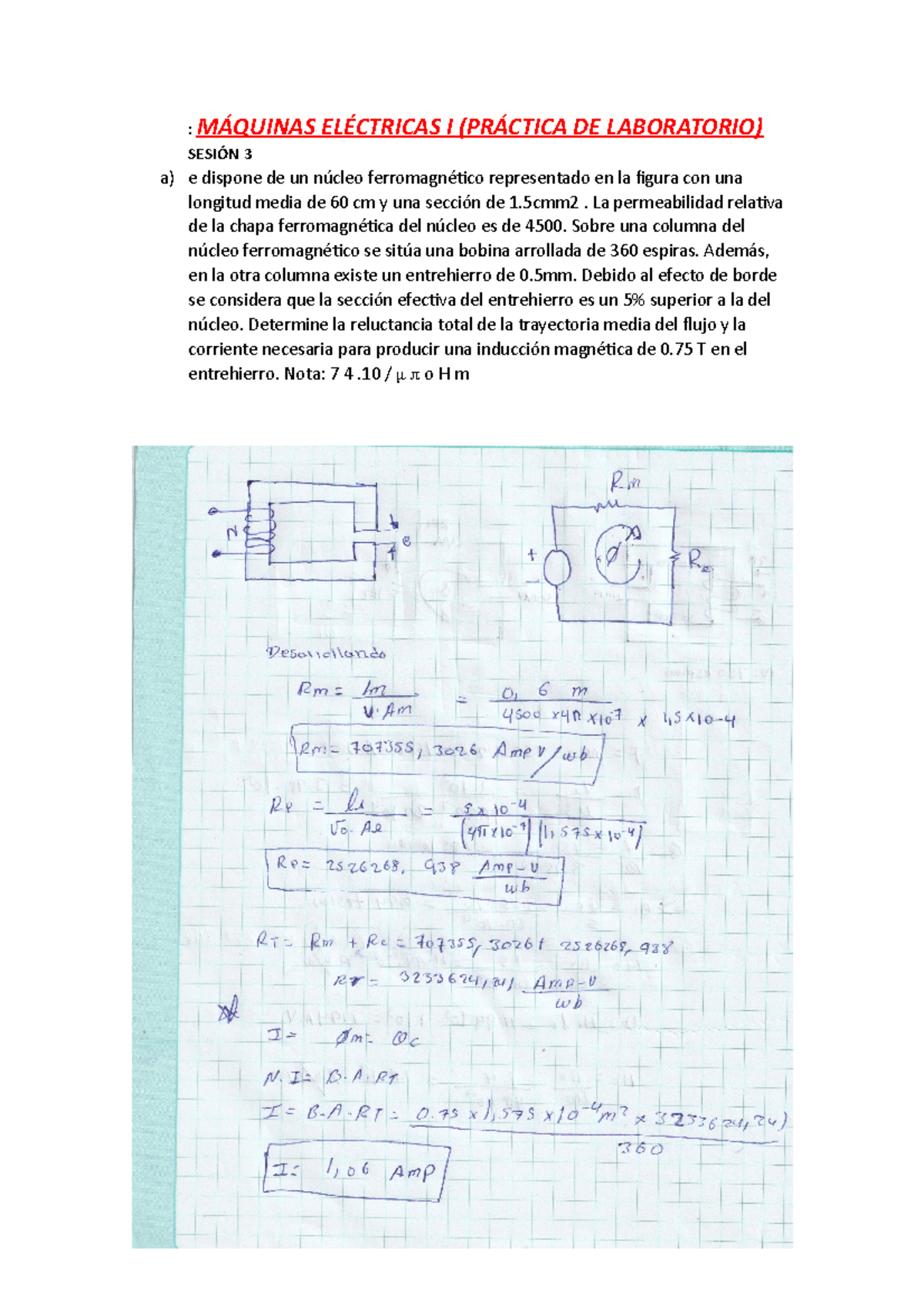 Informe Sesion 3 Nota 15 MÁquinas ElÉctricas I PrÁctica De