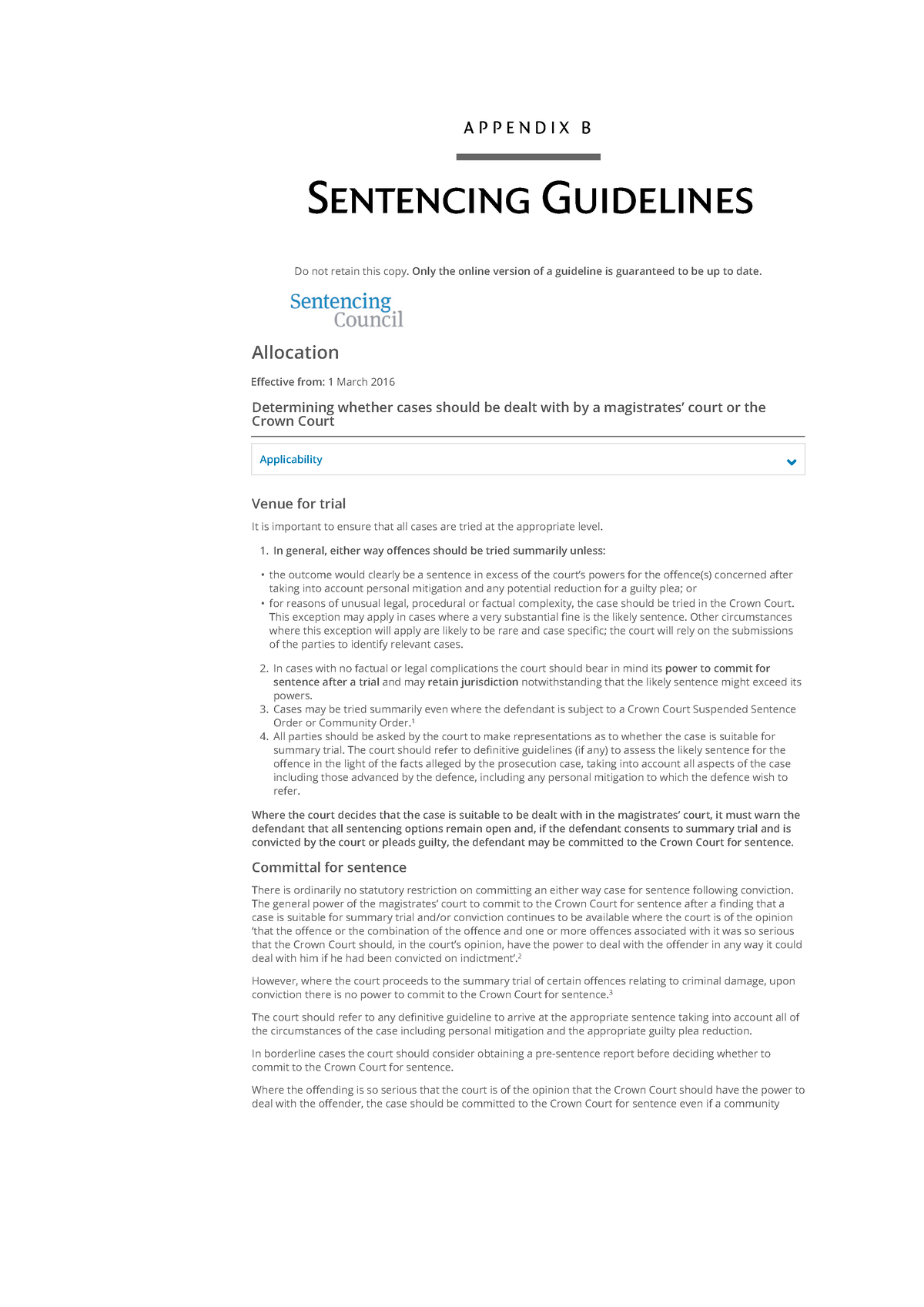 Appendix B - Sentencing Guidelines 513 A P P E N D I X B Sentencing ...