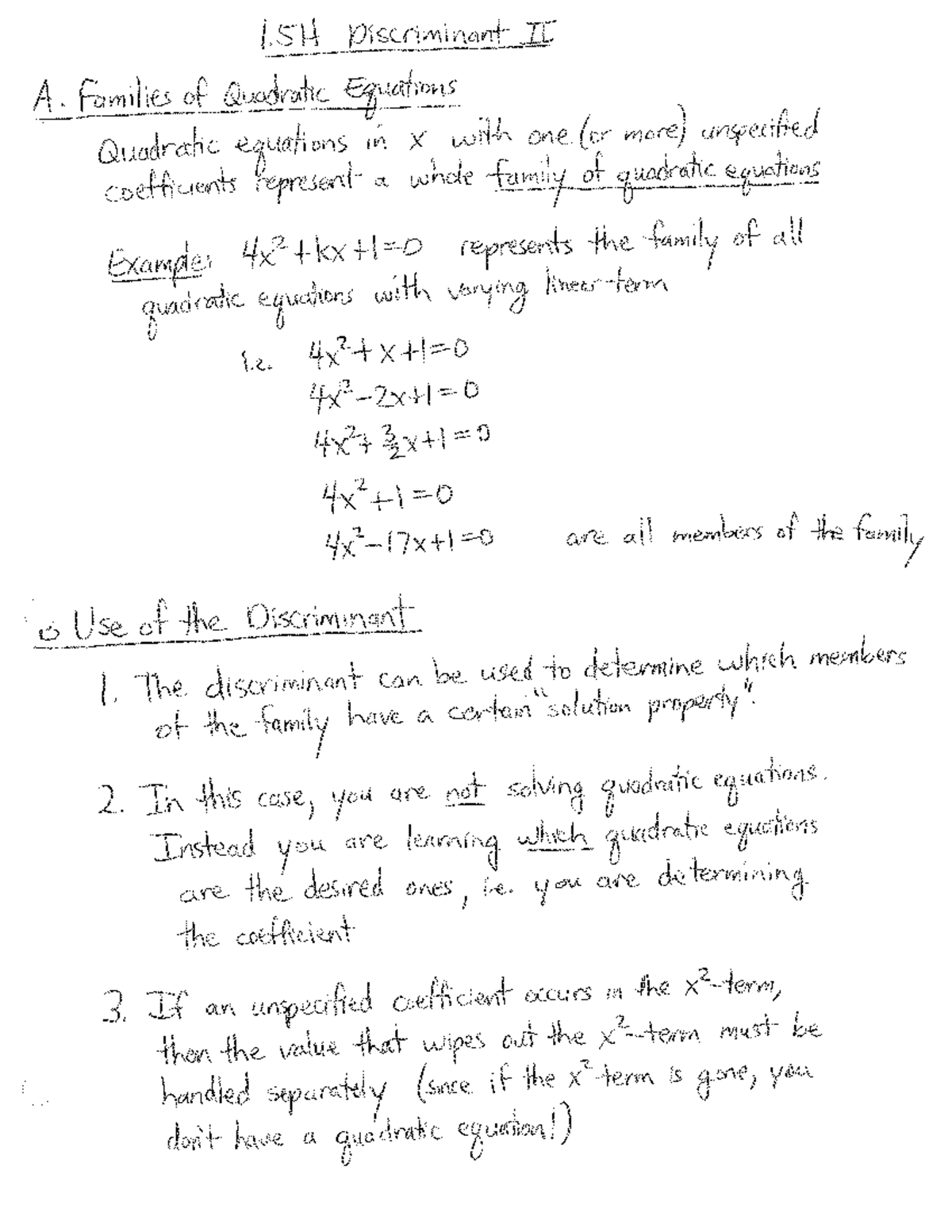 1.5h Discriminant Ii - Well Explained - Mth103 - Studocu