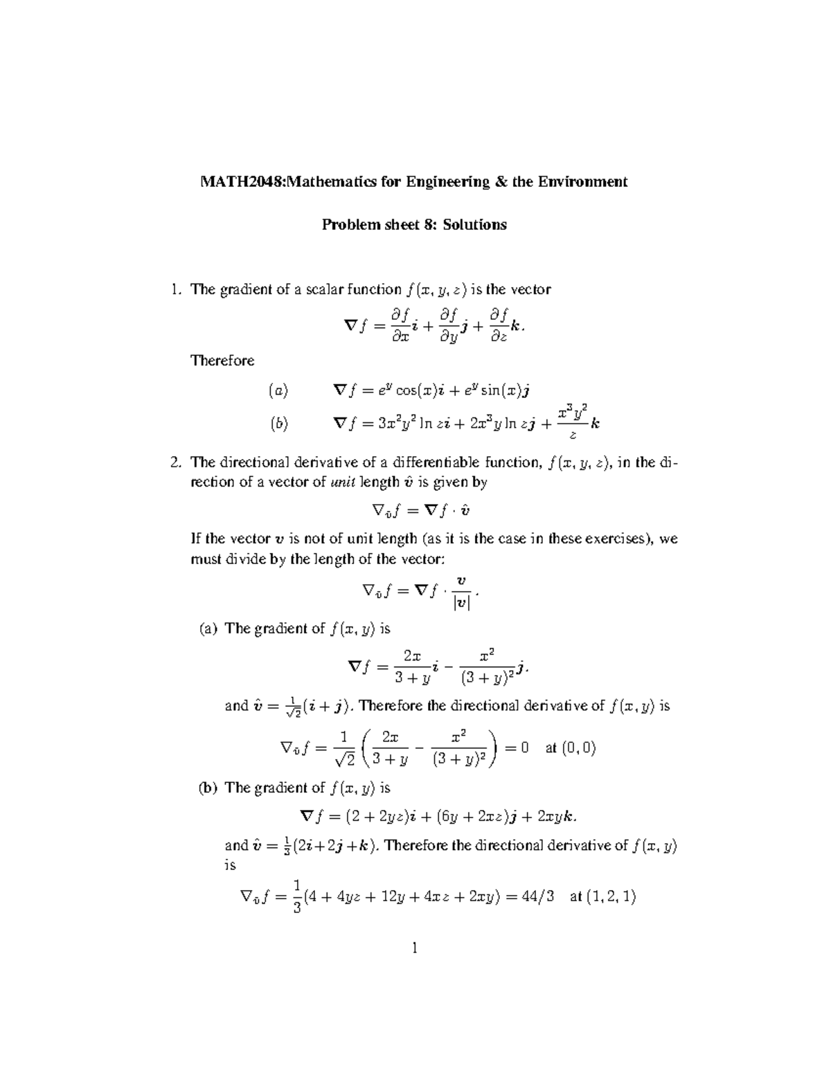 Problem Sheet 8solutions Studocu