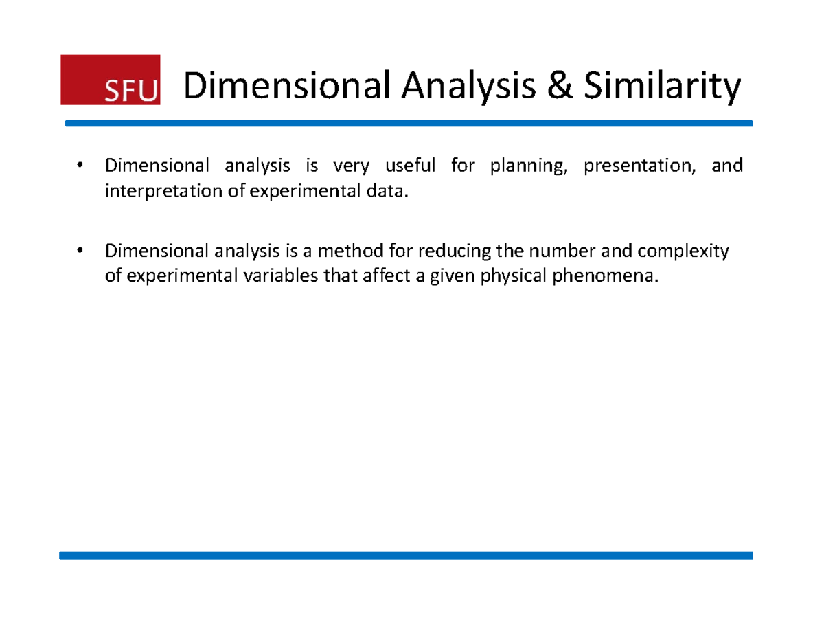 Powerpoint: Dimensional Analysis And Similarity - Dimensional Analysis ...