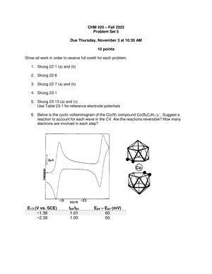 Problem Set 6 - Hmwk Assignment For Practice From The Skoog Book - CHM ...