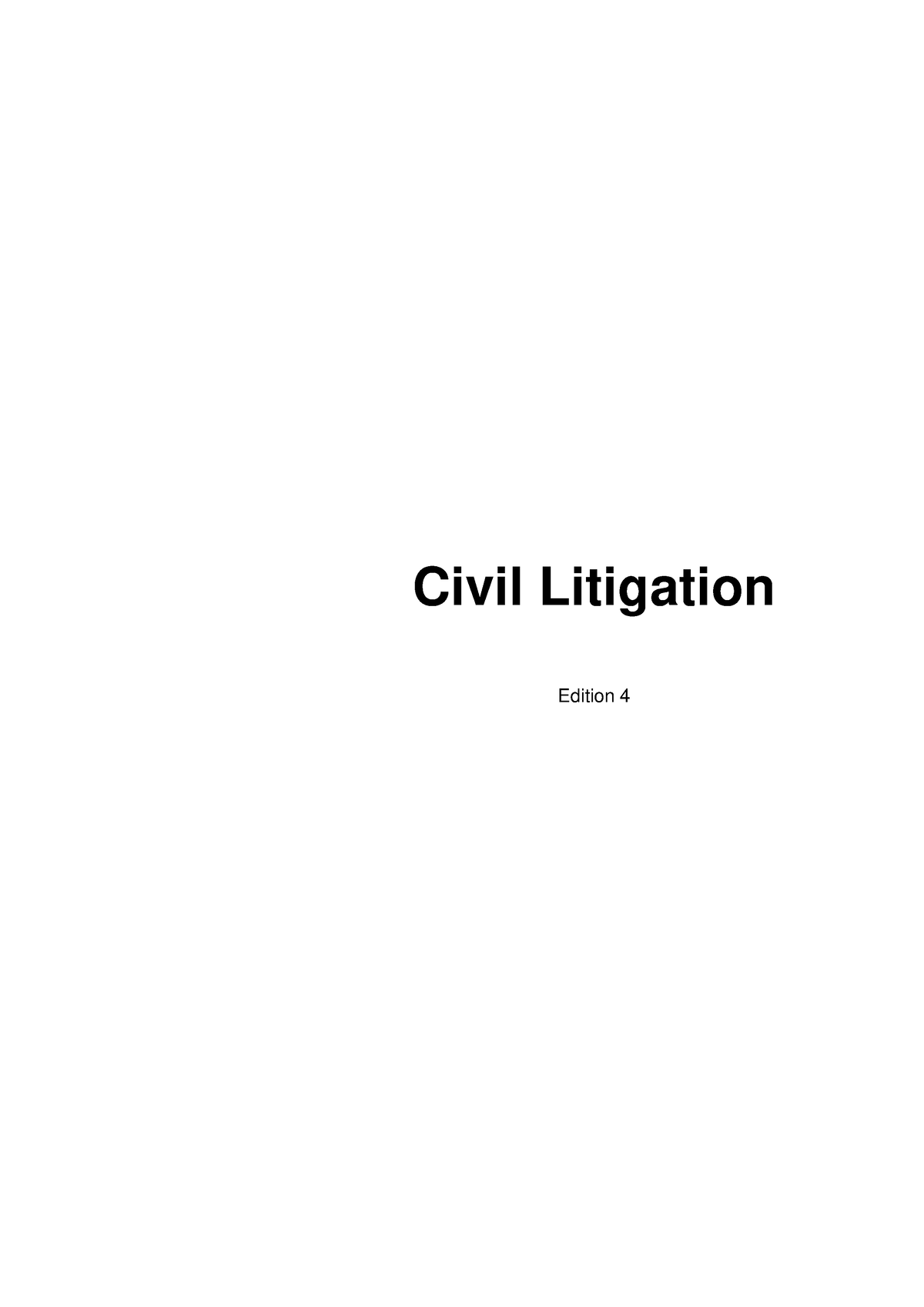 Civil-Litigation - Summary General Principles Of Civil Procedure ...