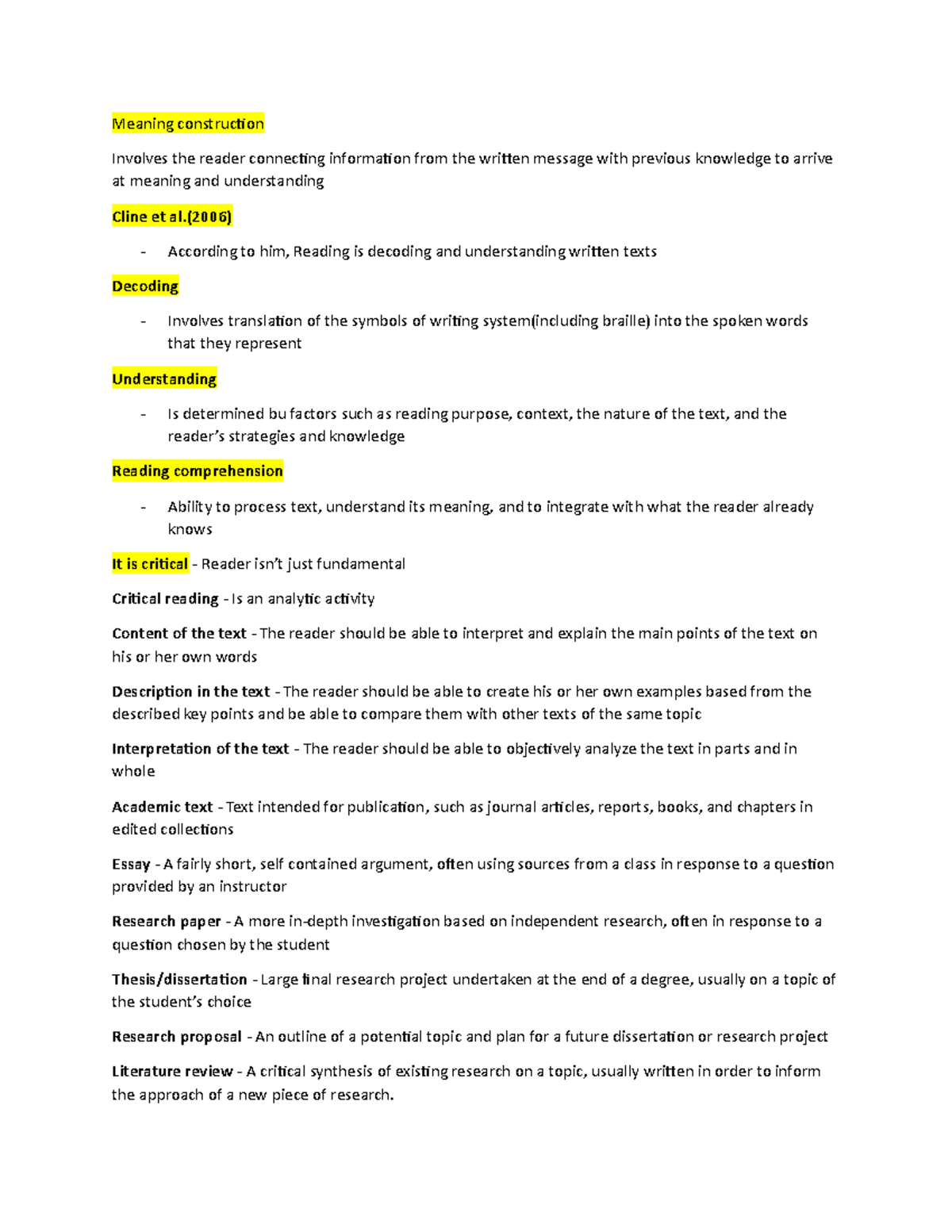 Document - Reviewer notes for prelim examination - Meaning construction ...