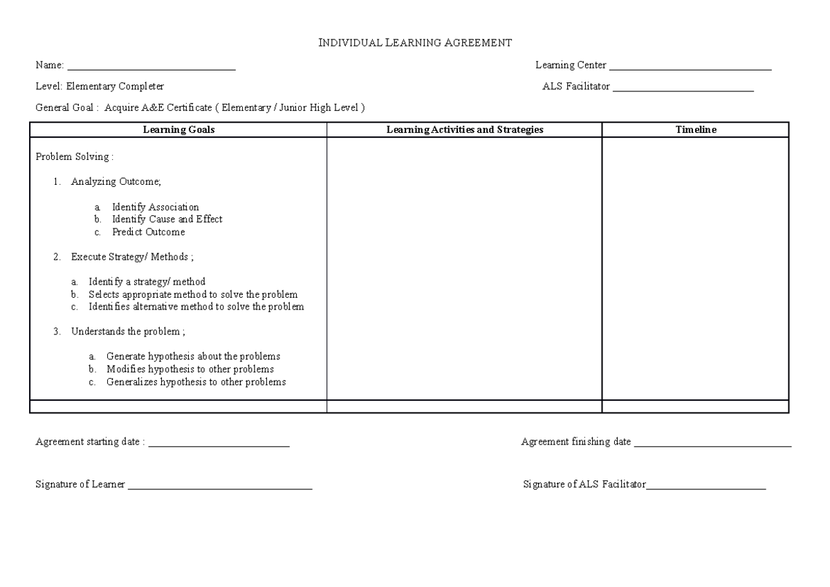 alternative-learning-system-individual-learning-agreement-name