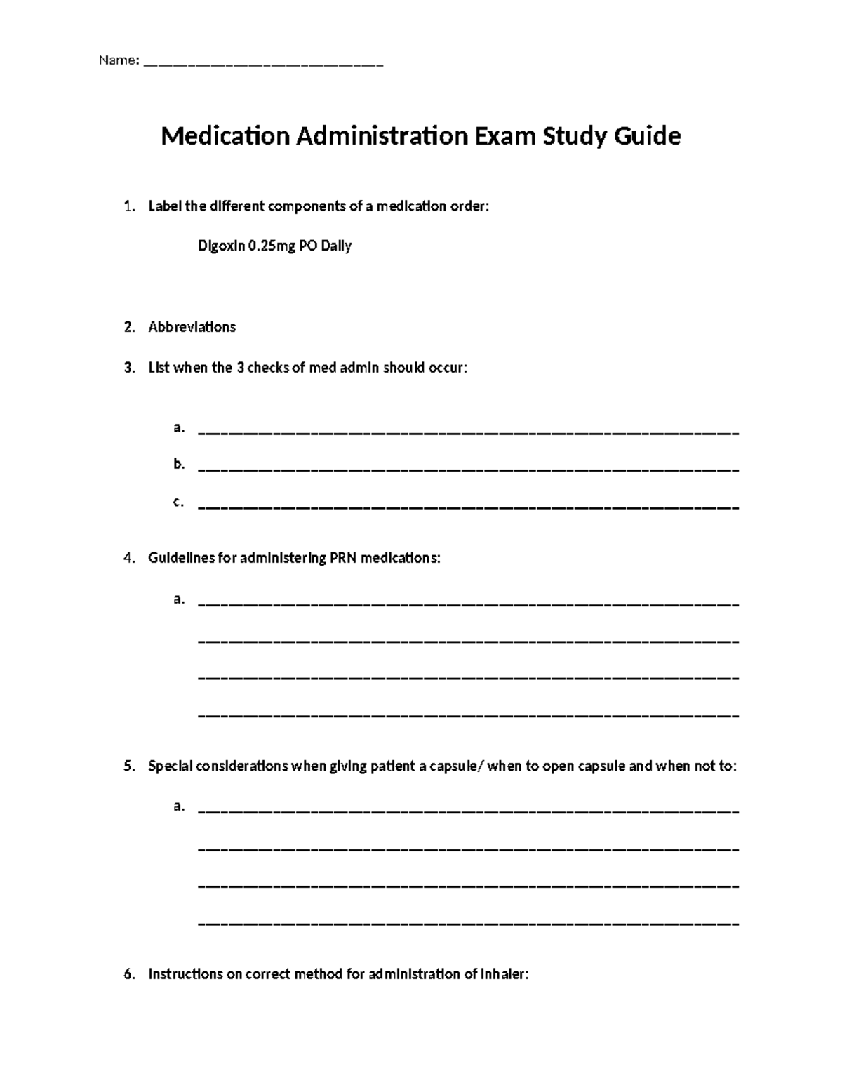 Medication Administration Exam Study Guide - - Studocu