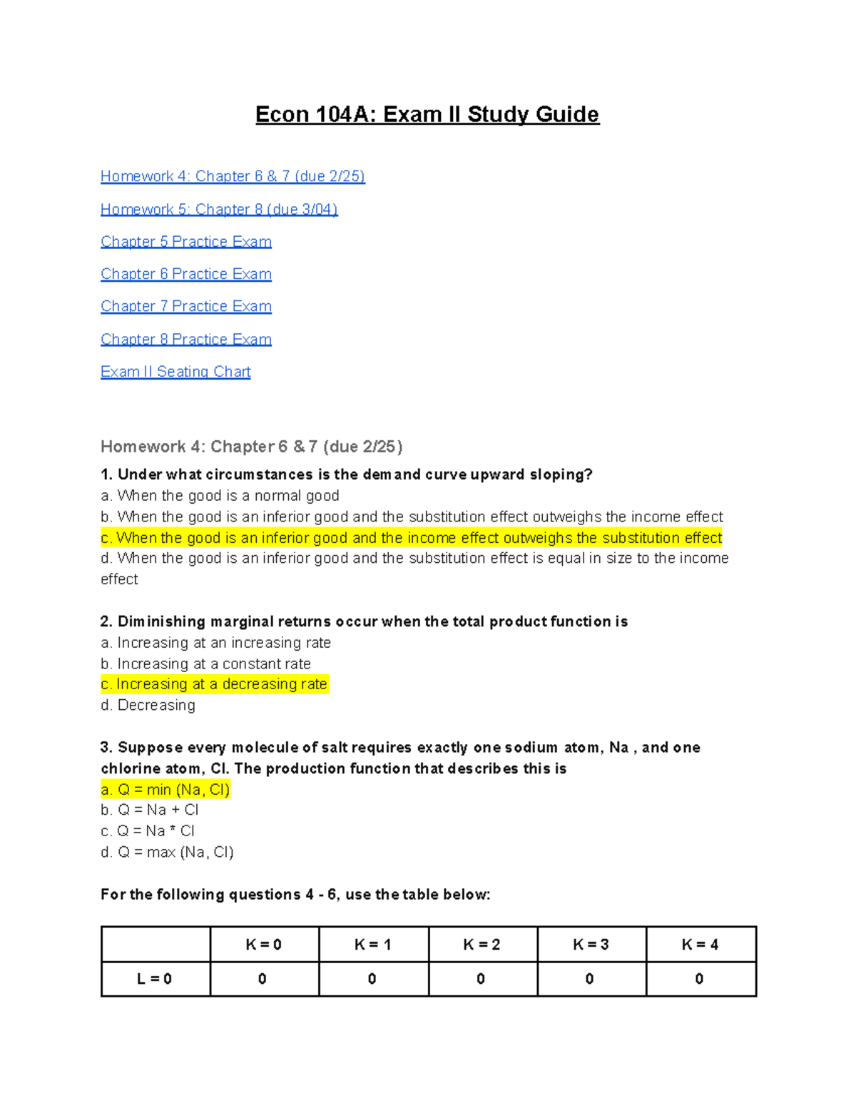 Econ 104A Exam II Study Guide - what circumstances is the demand curve ...