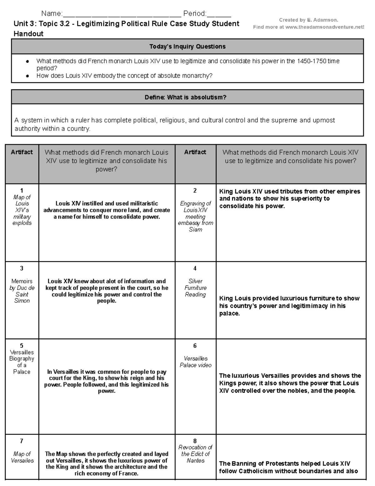 unit 3 legitimizing political rule case study