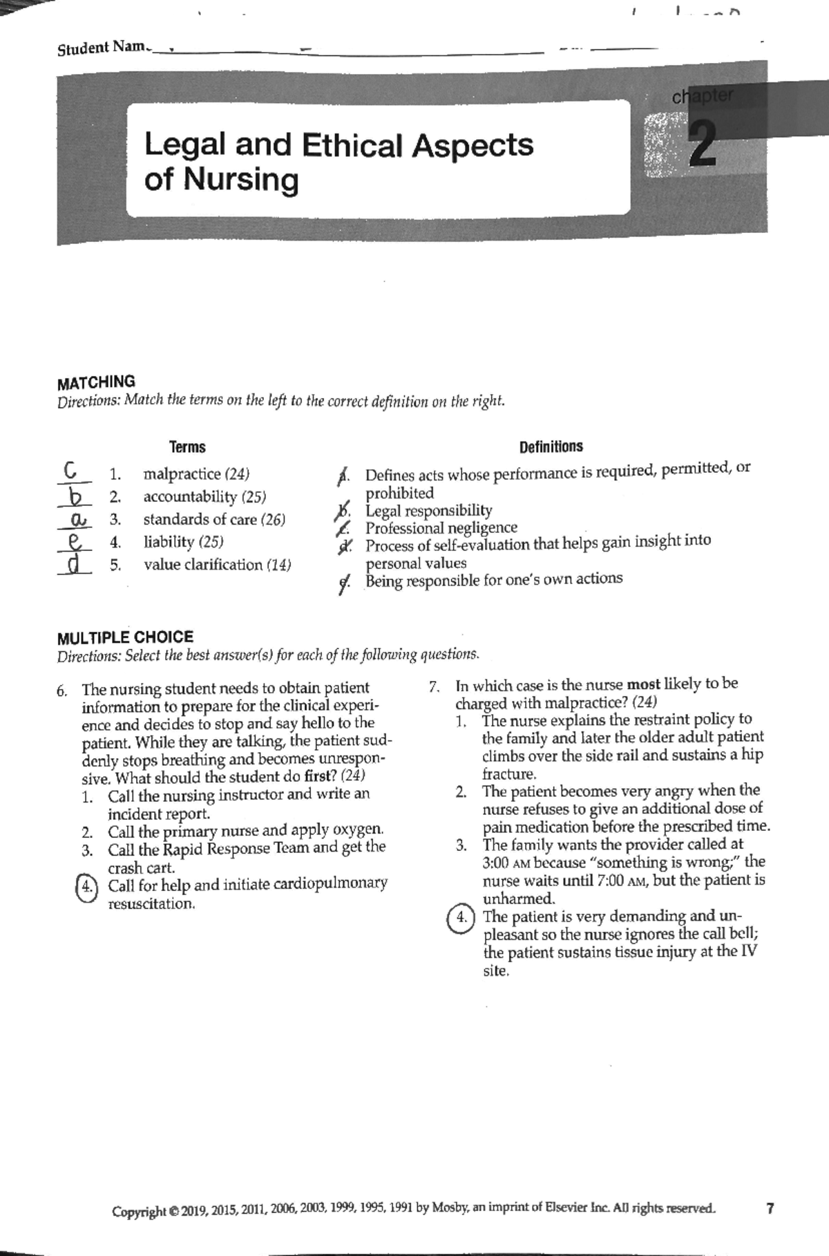 Legal AND Ethical Aspects OF Nursing VN100 ACC Studocu