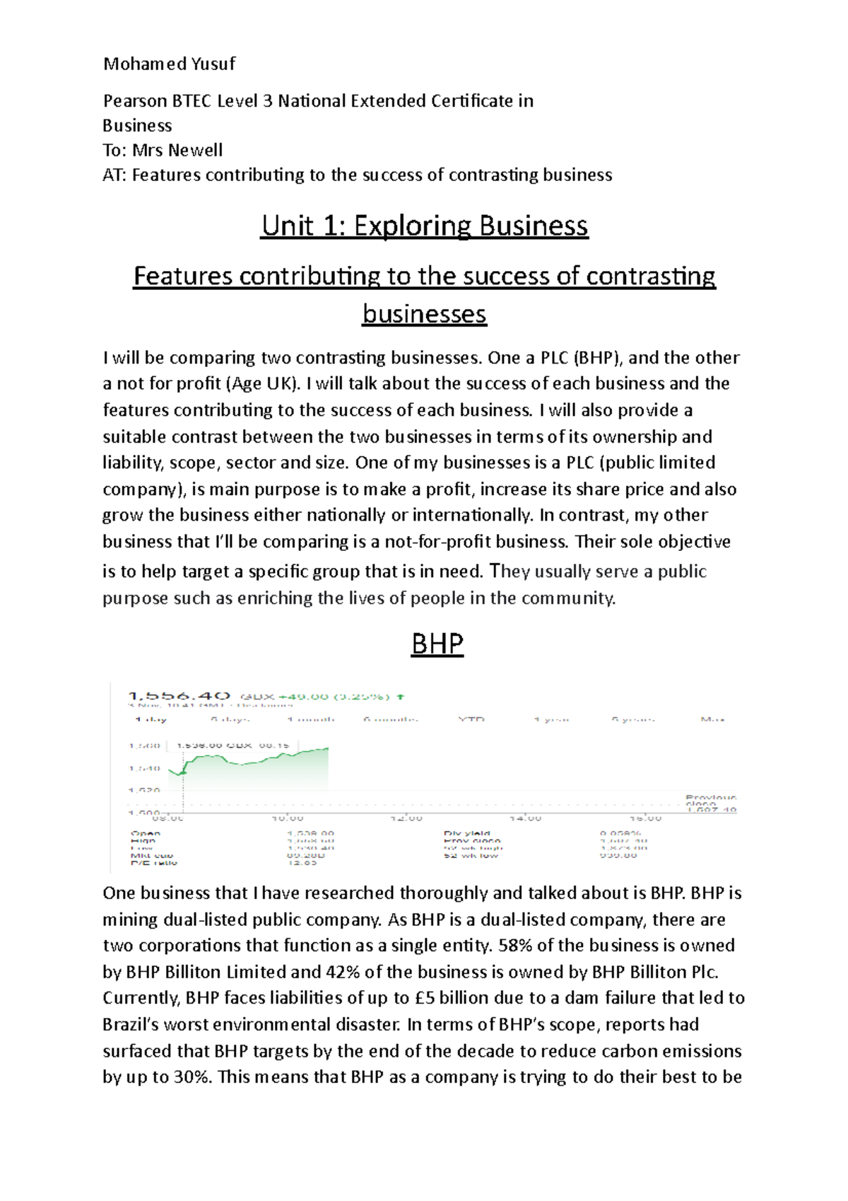 Unit 1 Exploring Business - Pearson BTEC Level 3 National Extended ...