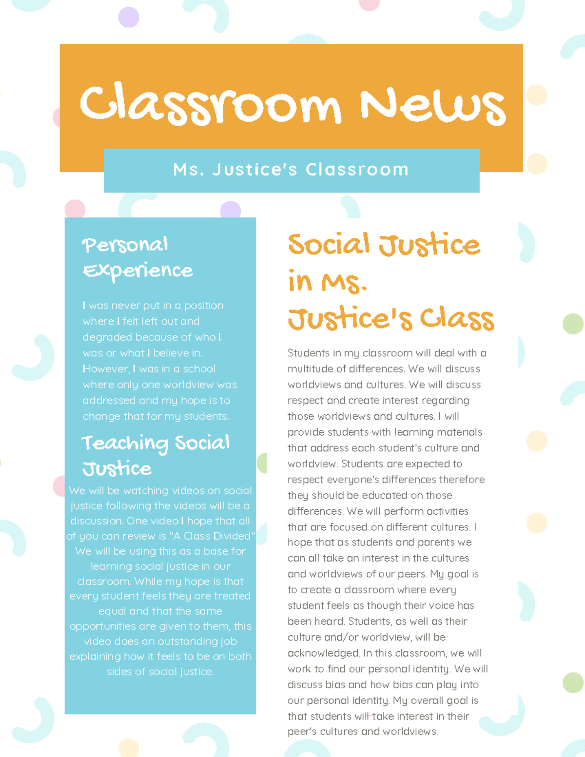 Social Justice In Education Newsletter