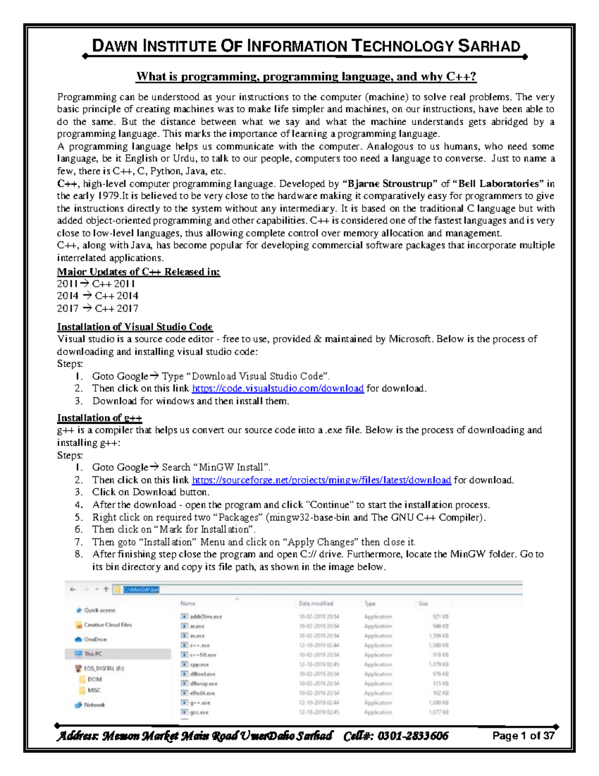 C++ Complete Notes - Bye - What is programming, programming language ...