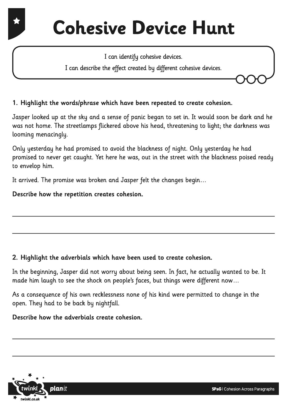 Activity Sheet Cohesive Device Hunt - BSEd English - Studocu