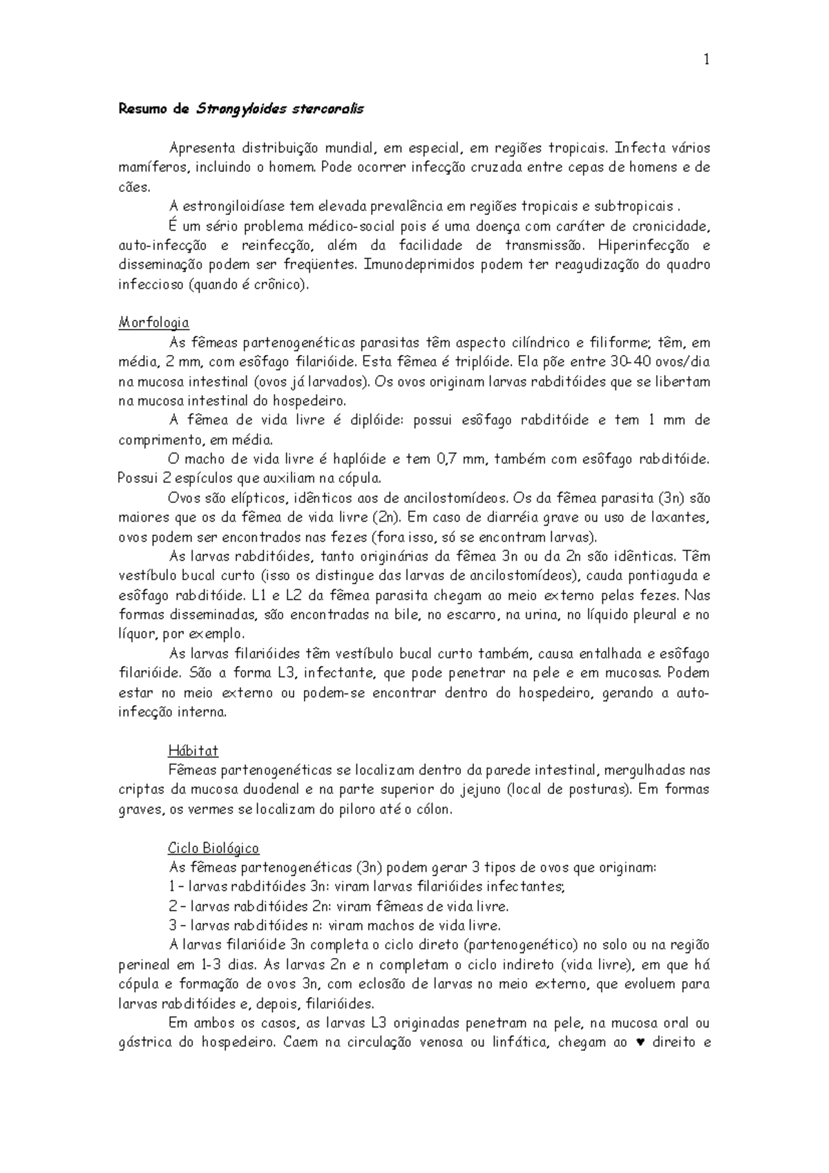 resumo-de-strongyloides-stercoralis-resumo-de-strongyloides