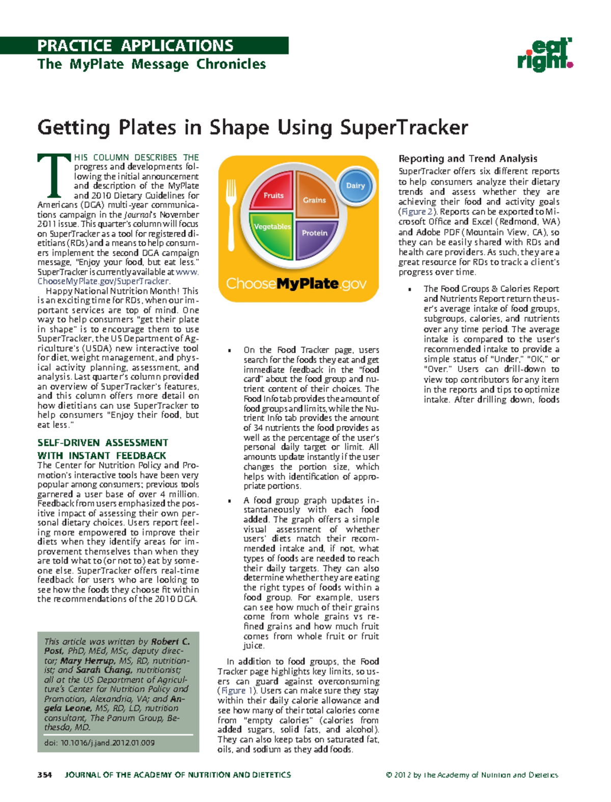 Getting-Plates-in-Shape-Using-Super Tracker 2012 ja - Getting Plates in ...