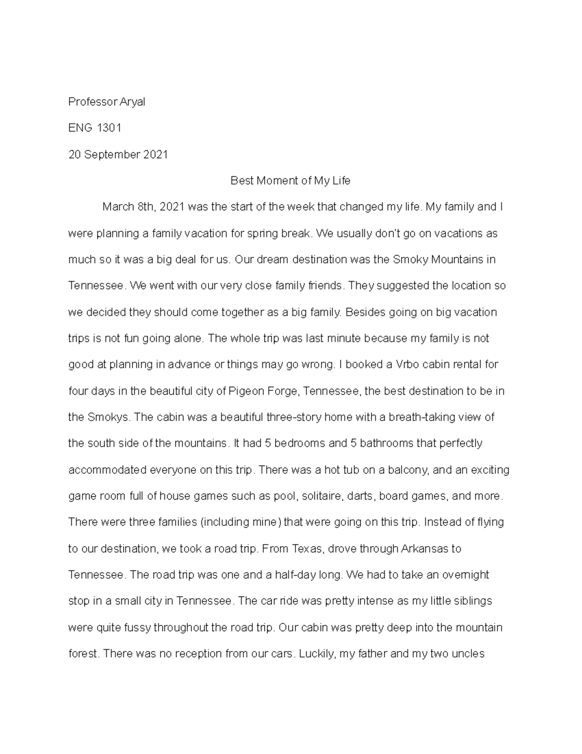 Best Moment Of My Life Essay