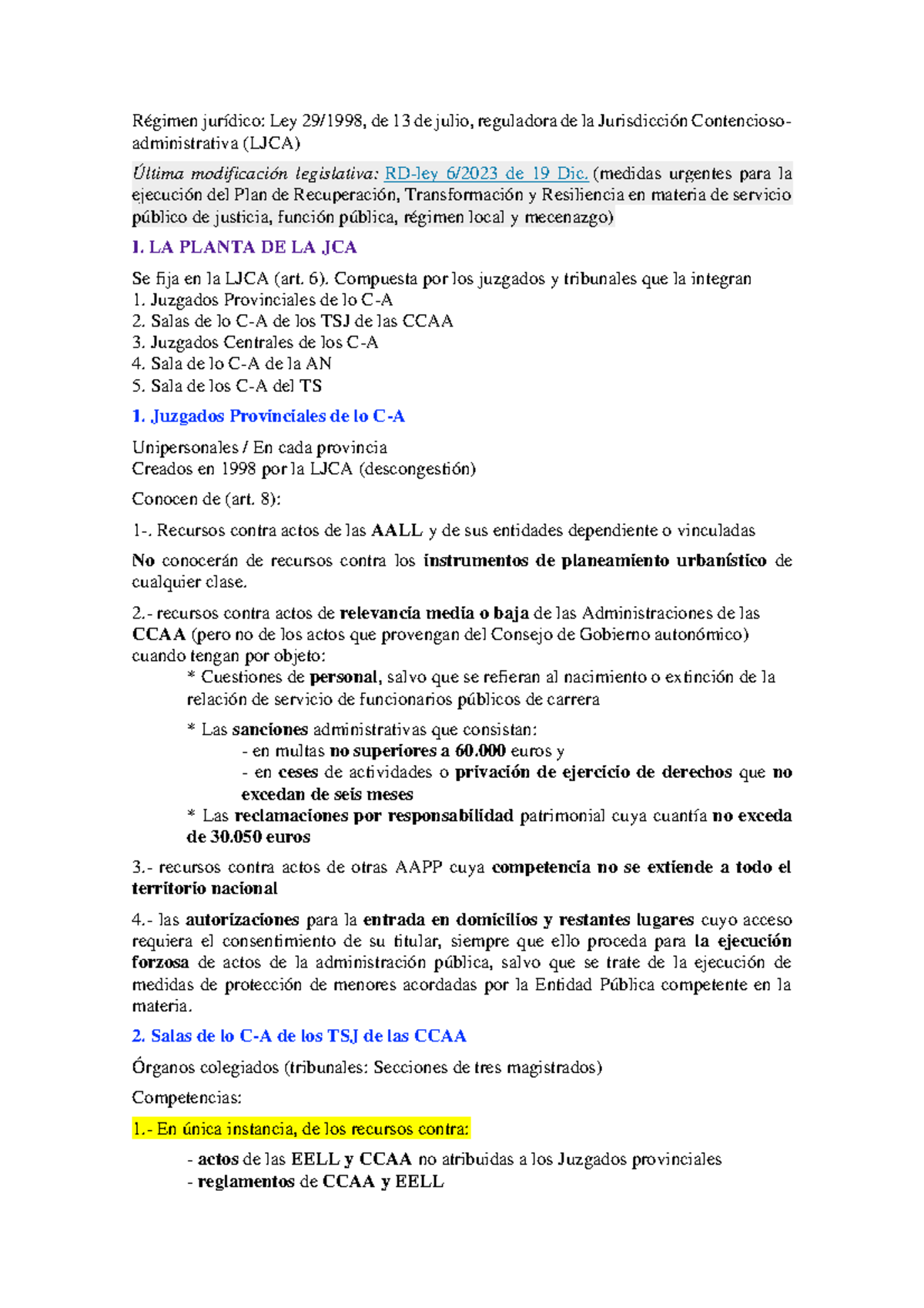 Planta Y Competencias - JCA - Régimen jurídico: Ley 29/1998, de 13 de ...