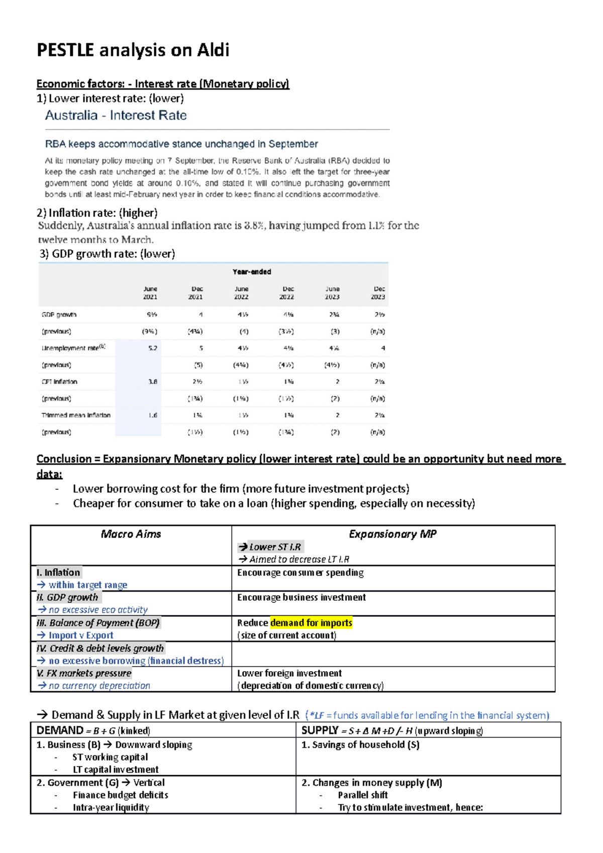 Pestle Analysis On Aldi - PESTLE Analysis On Aldi Economic Factors ...