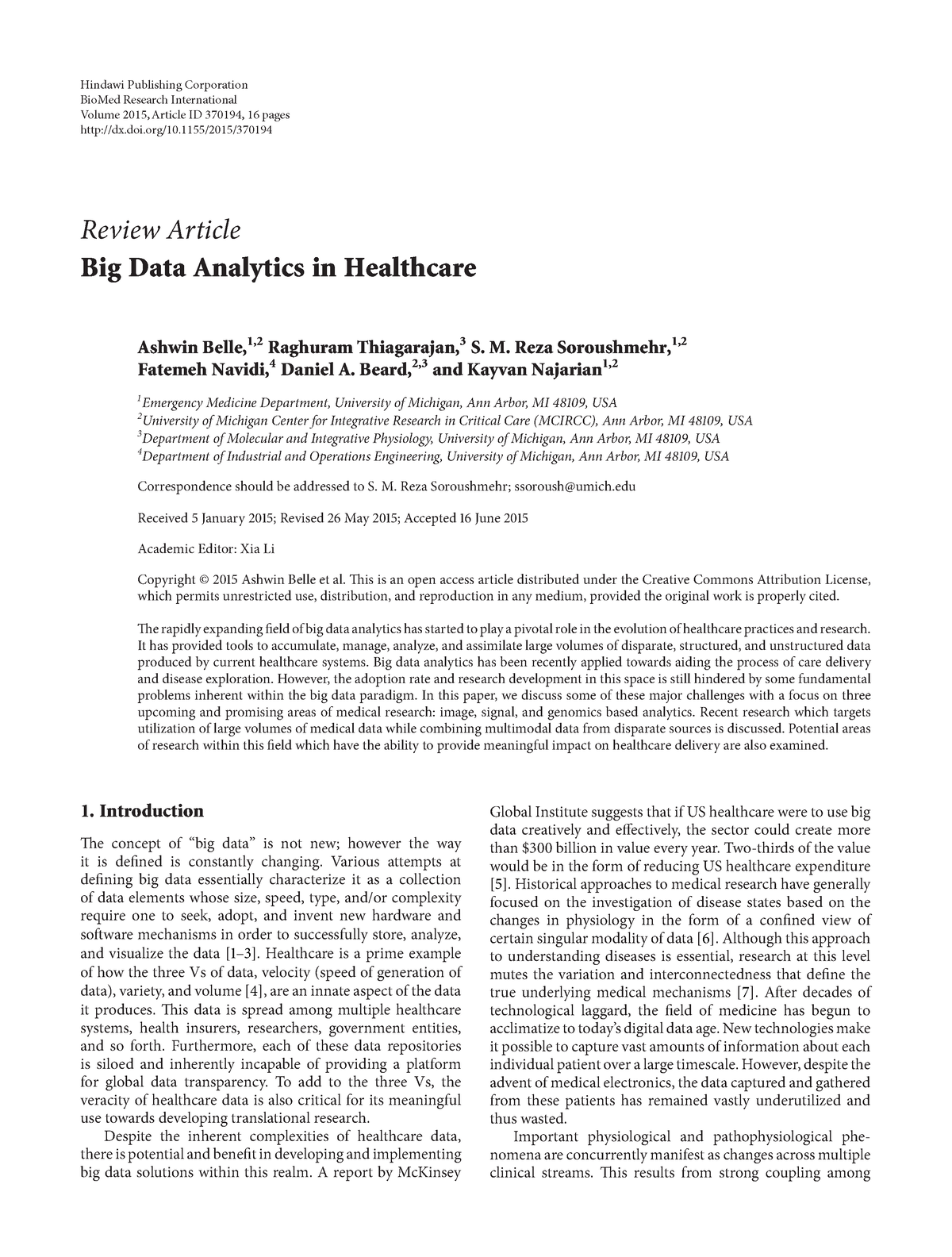 Big Data Analytics In Healthcare - Review Article Big Data Analytics In ...