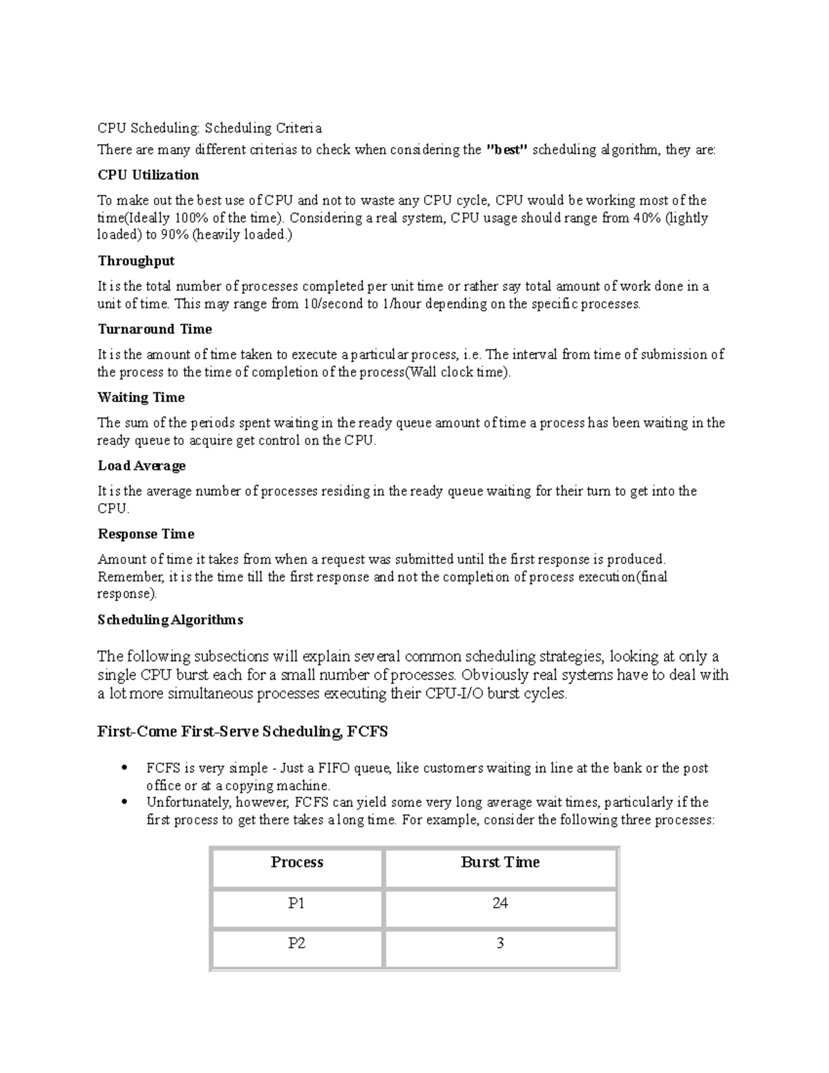 CPU Scheduling - notes - CPU Scheduling: Scheduling Criteria There are ... image.