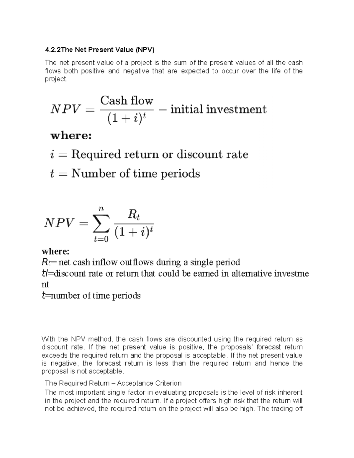 Part 15 Npv Financial Management Lecture Note Part 15 4 2 Net