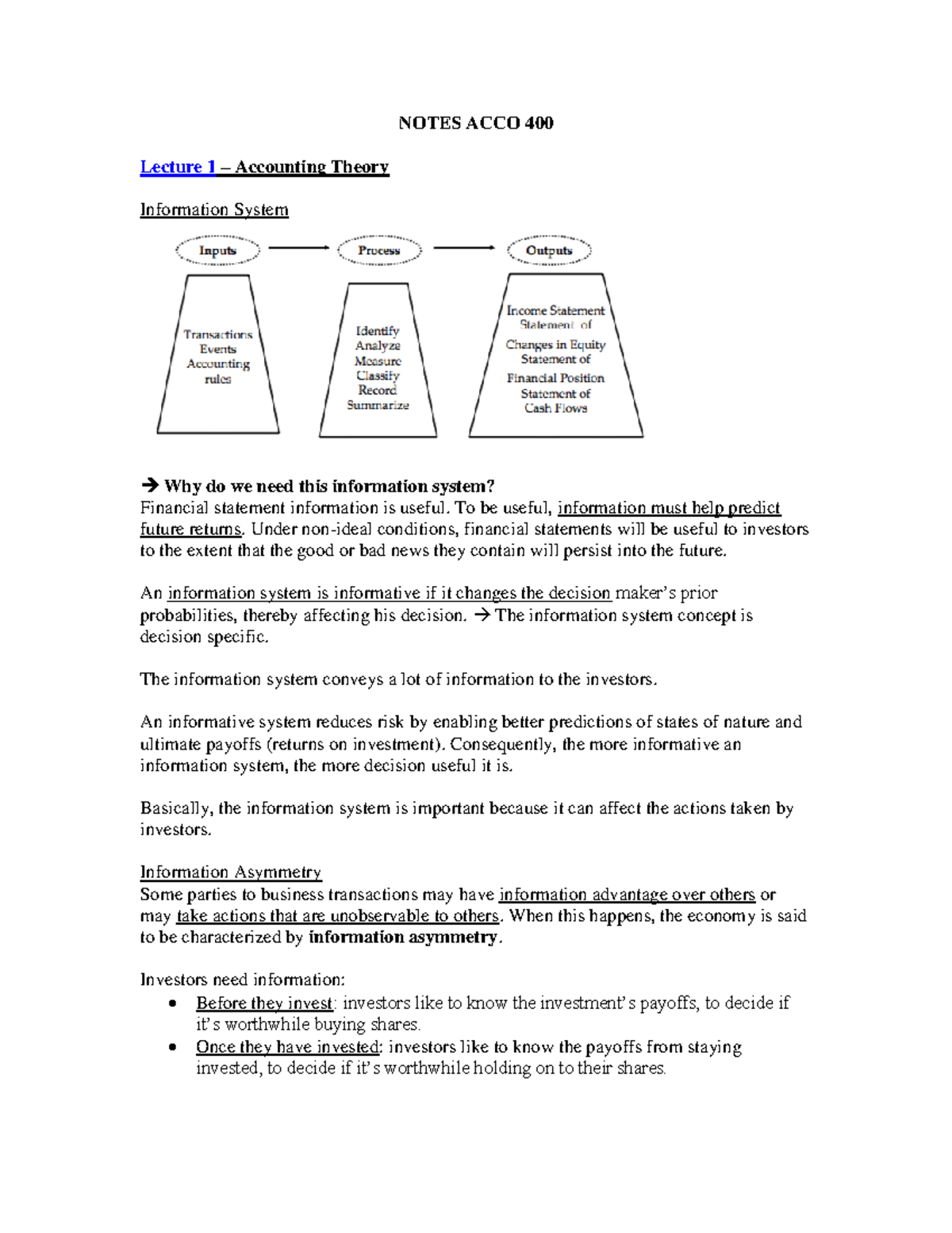 Lecture Notes, Lecture 1-13 - 78 Pages Of Class Notes, Book Summaries ...