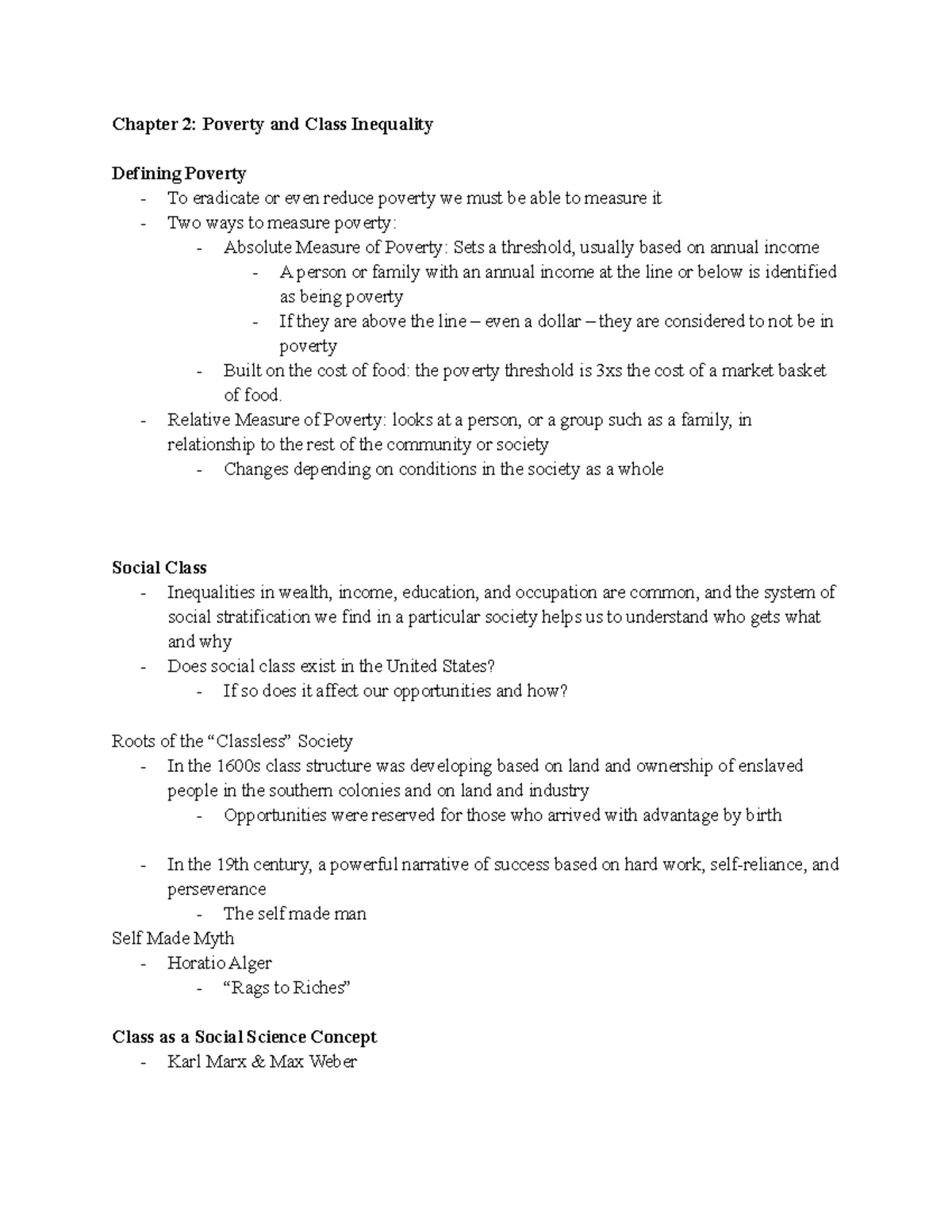 Chapter 2 Poverty And Class Inequality - Chapter 2: Poverty And Class ...