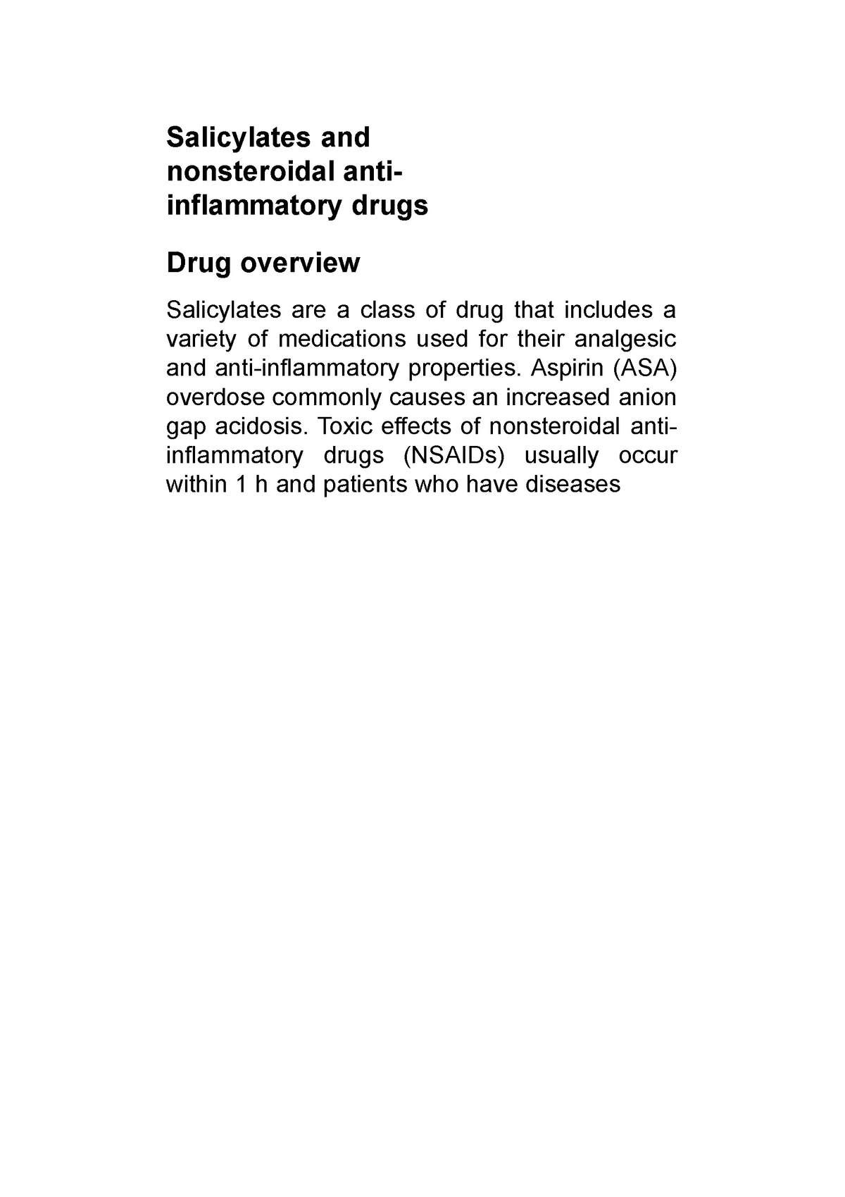 Salicylates and nonsteroidal anti inflammatory drugs - Salicylates and ...