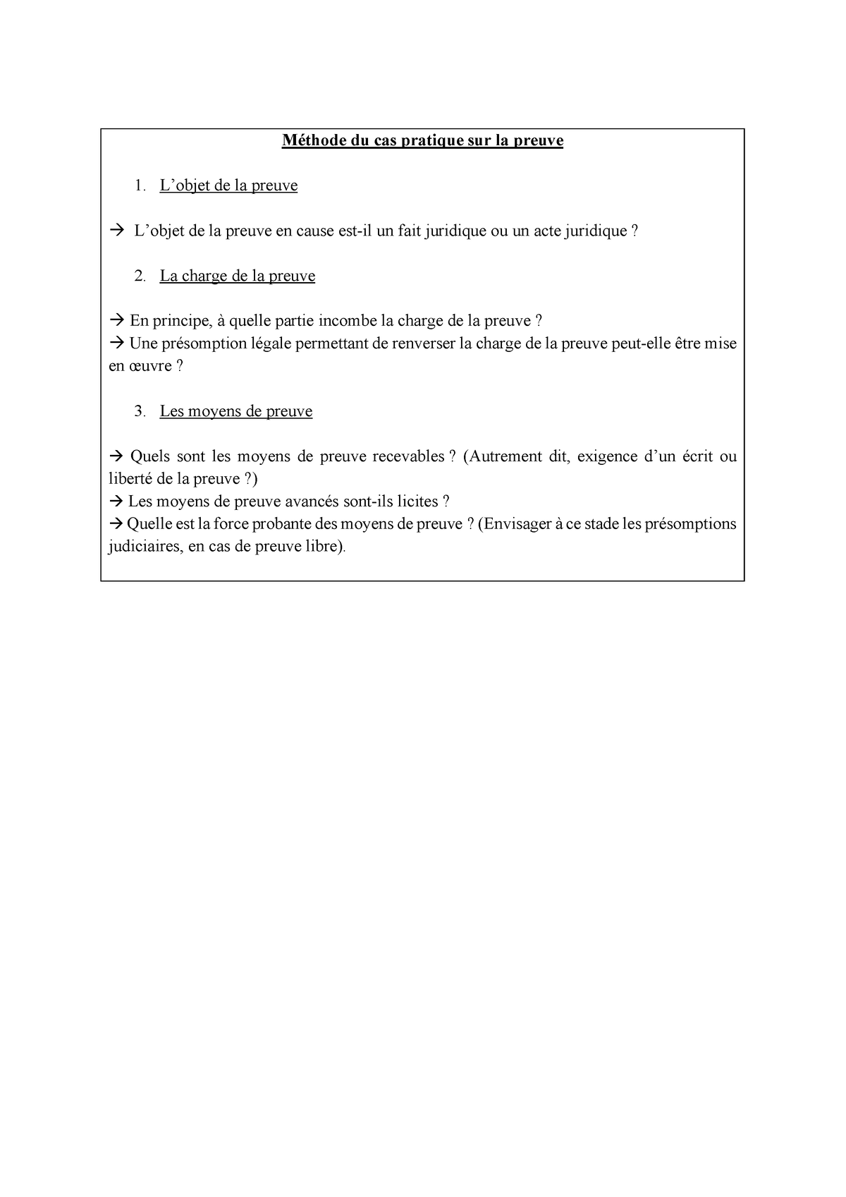 Méthode Du Cas Pratique Sur La Preuve - Méthode Du Cas Pratique Sur La ...