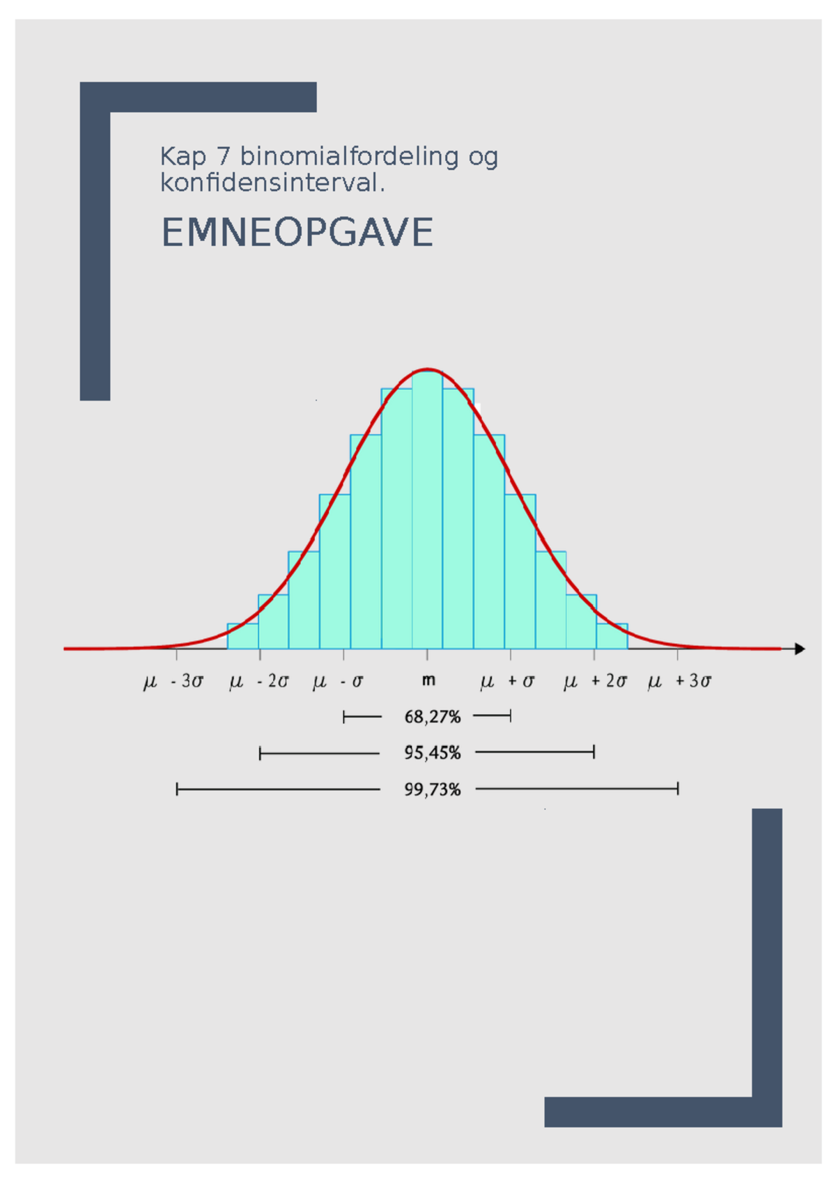 Binomial Mat Kap 7 binomialfordeling og konfidensinterval. EMNEOPGAVE