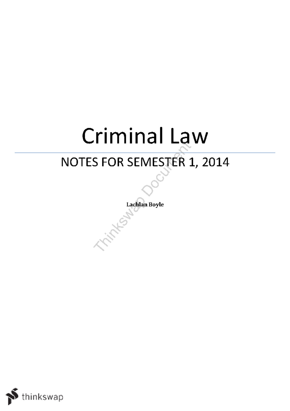 practice material for notes - Criminal Law NOTES FOR SEMESTER 1 ...