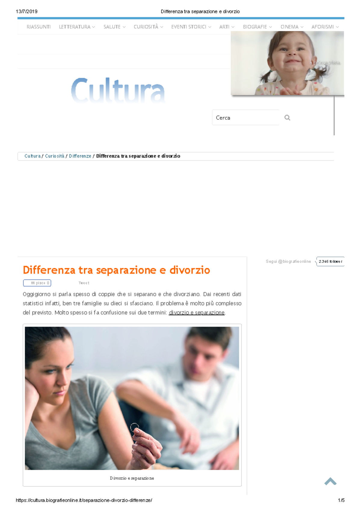 Differenza tra separazione e divorzio Diritto ecclesiastico UniNa Studocu