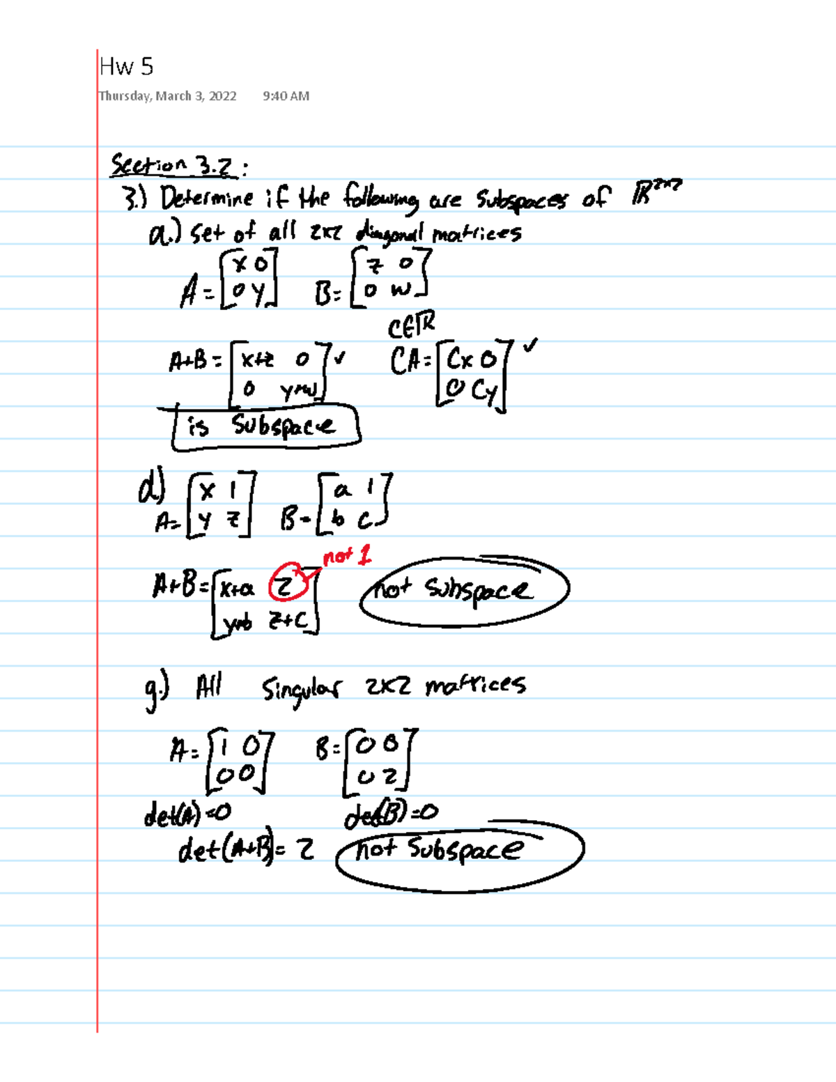 HW5 - Homework 5 - Hw 5 Thursday, March 3, 2022 9:40 AM Section 3: 3 ...