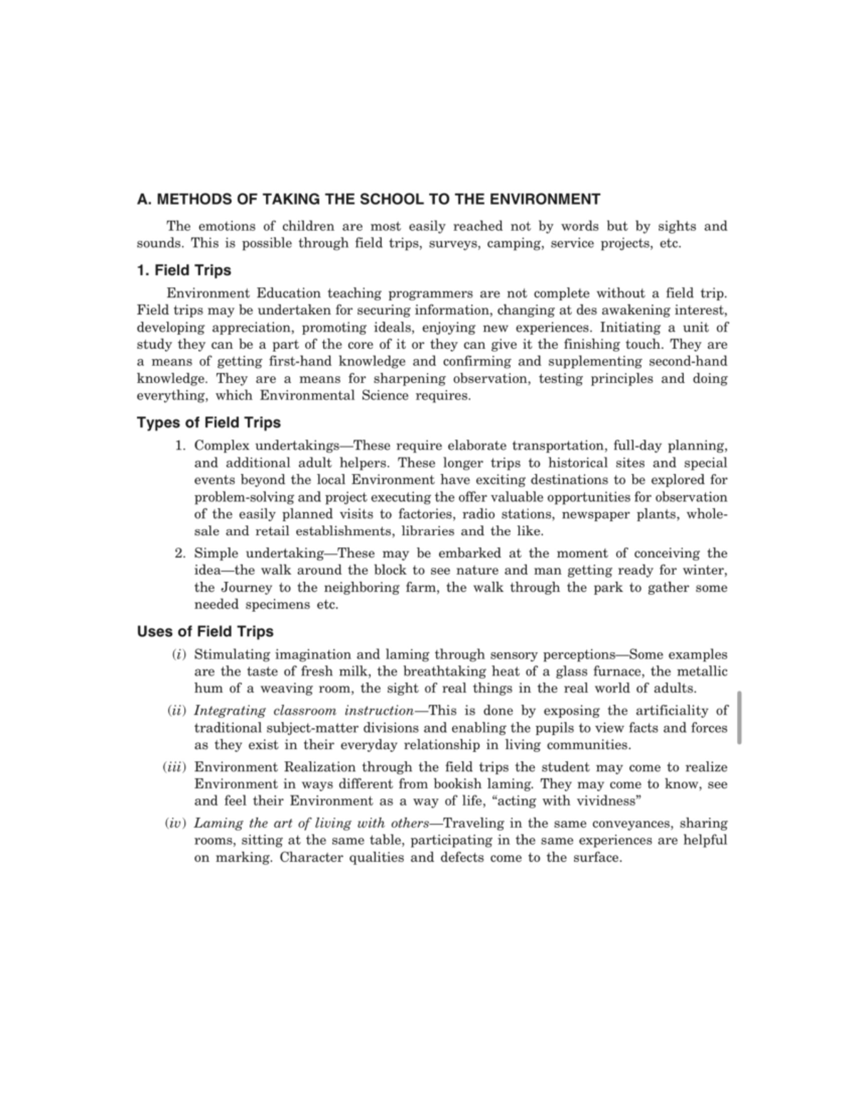 Field trips Environmental Studies Studocu