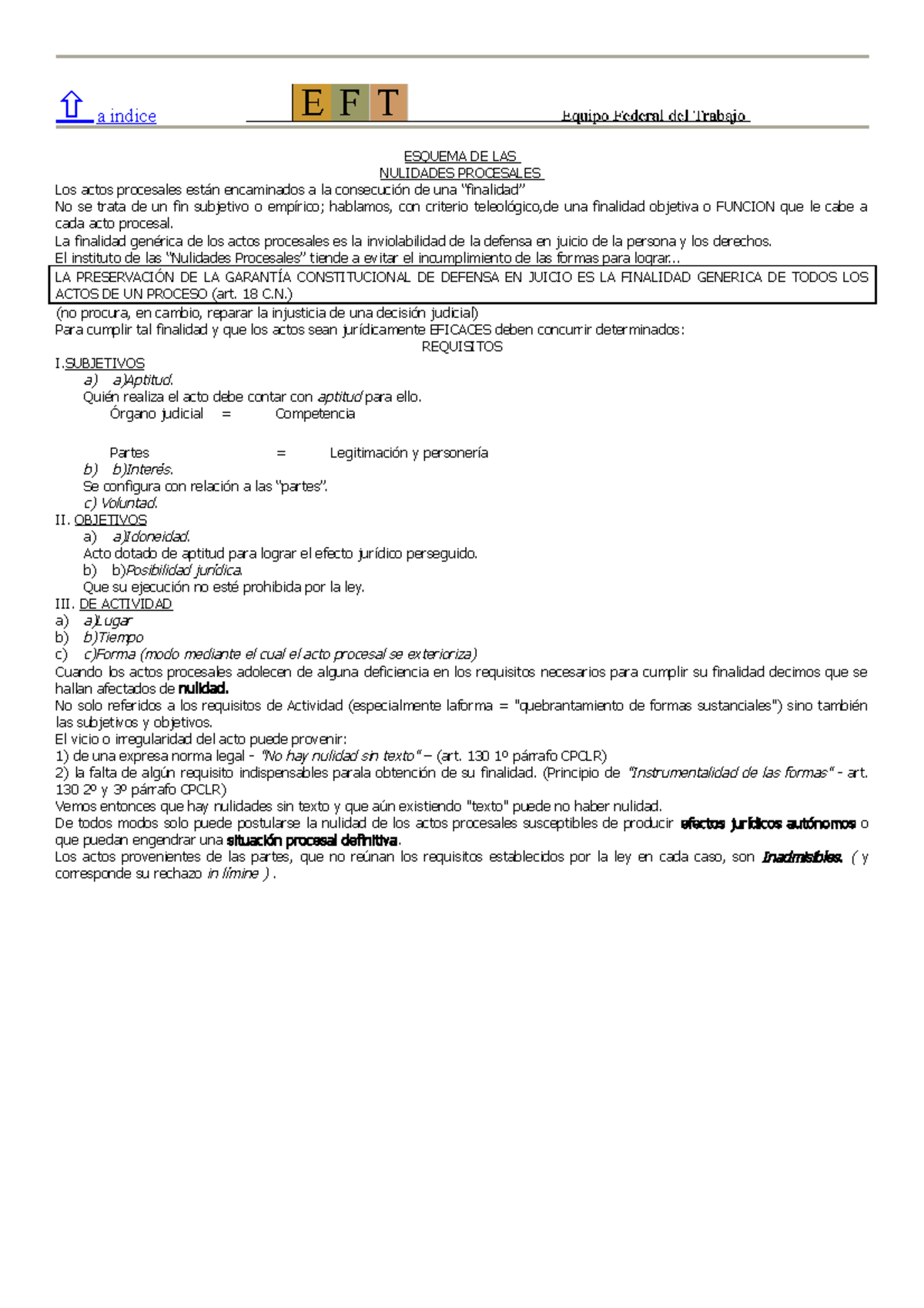 Nulidades Procesales - Guía Para Realizar El Practico - ñ A Indice ...