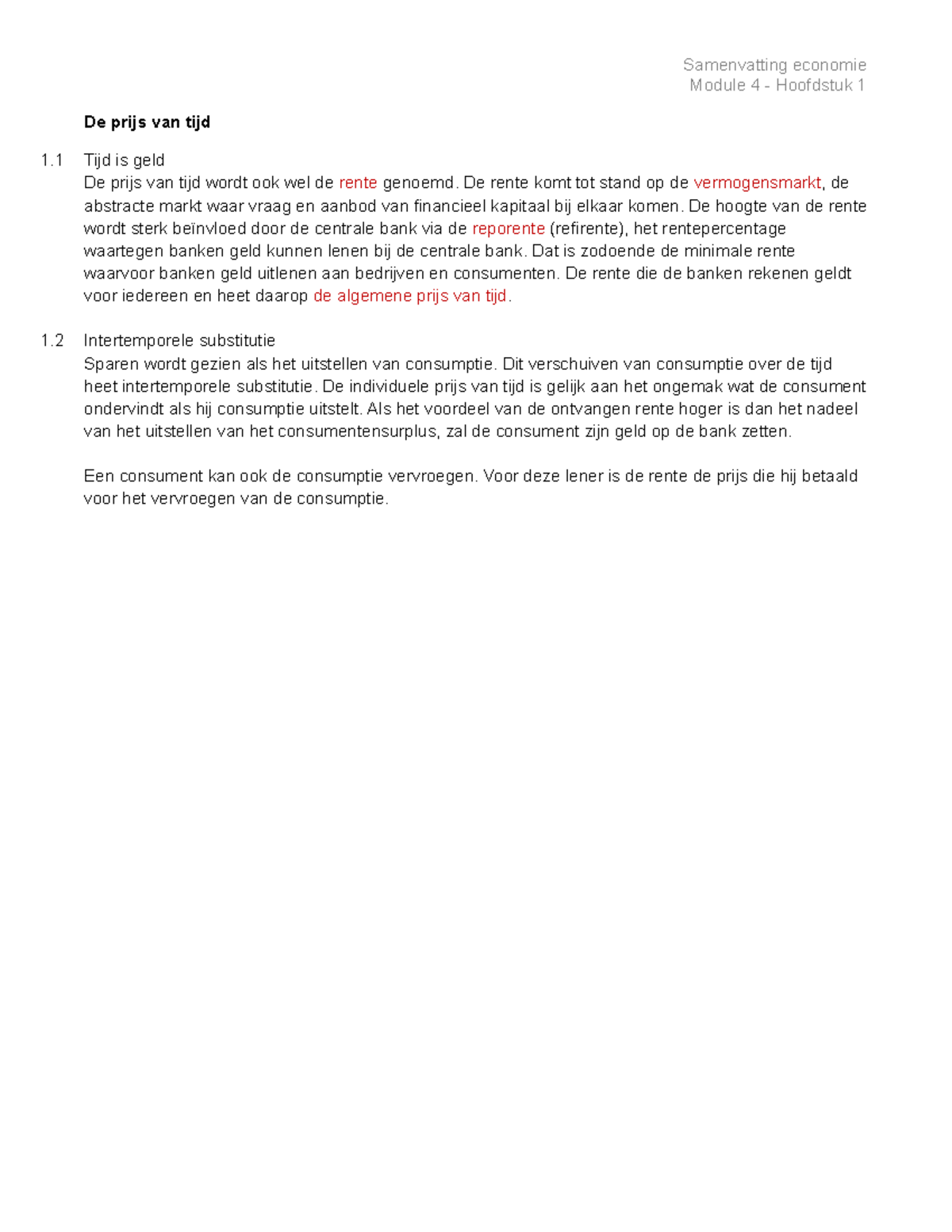 Samenvatting Module 4 - Hoofdstuk 1 - Samenvatting Economie Module 4 ...