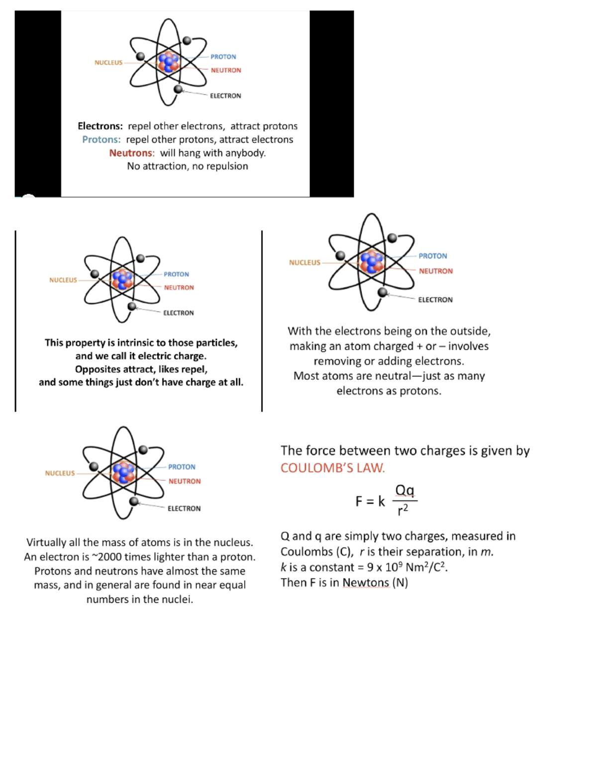 Physics 154 Lecture 1 Notes - *Electric force is REALLY POWERFUL ...