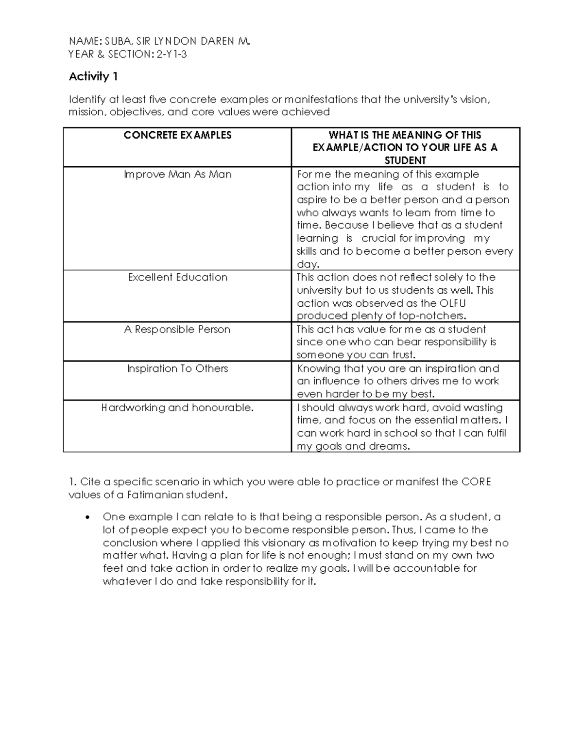 Veritas ( Activity 1) - AHAHHAHAHAHAHAHAHAHAHAHAHAHA - NAME: SUBA, SIR ...