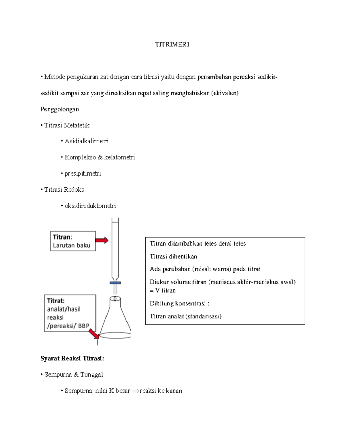 Titrimeri Titrimeri Metode Pengukuran Zat Dengan Cara Titrasi Yaitu