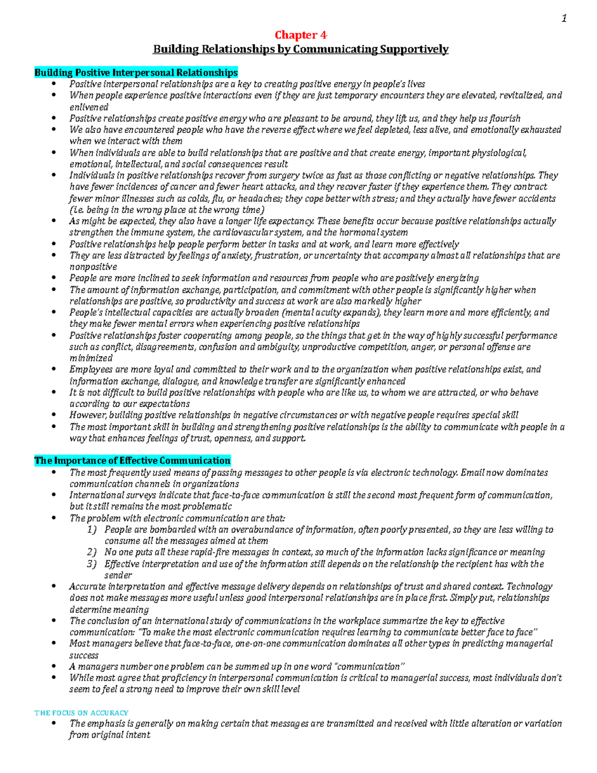 Managing Interpersonal Dynamics - Summary - 3. Chapter 4 - 1 Chapter 4 ...