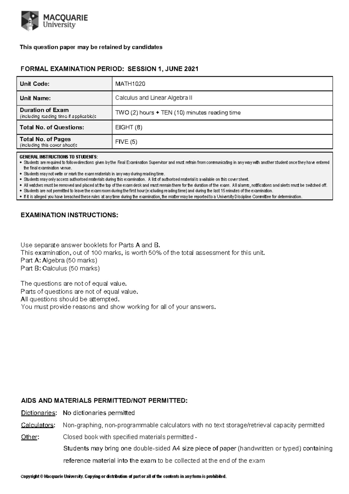 3bbuubububu8888 - This question paper may be retained by candidates ...