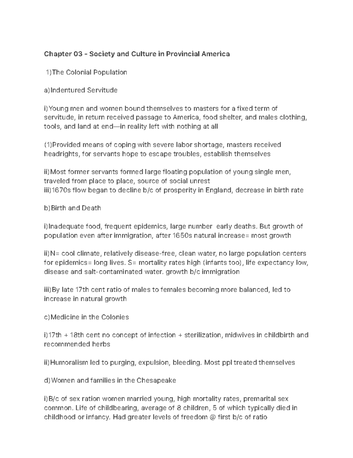 American HIstory notes ch. 3 - Chapter 03 - Society and Culture in ...