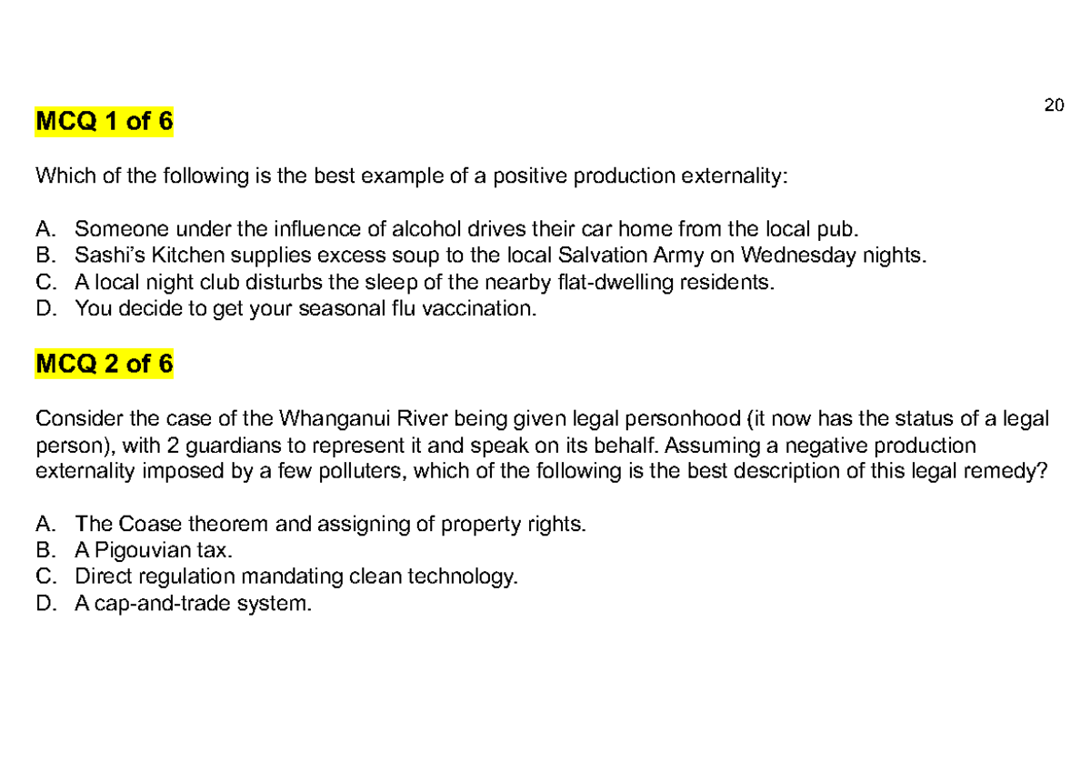 B115 6 140822 MCQ's MCQ 1 of 6 Which of the following is