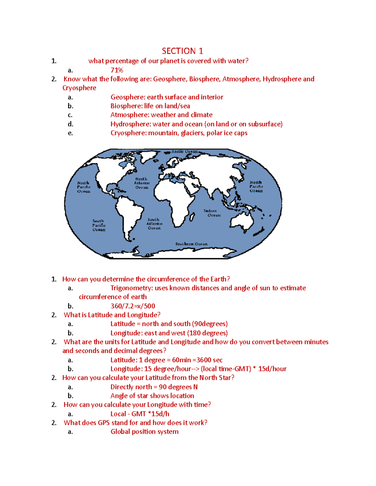 Oceanography Final Exam Study Guide - SECTION 1 1. What Percentage Of ...