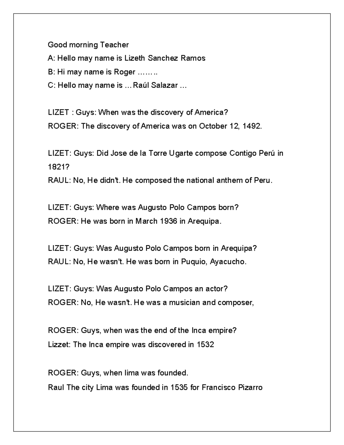 Ingles TASK 5 Ingles TASK 5 Ingles TASK 5 - Good morning Teacher A ...
