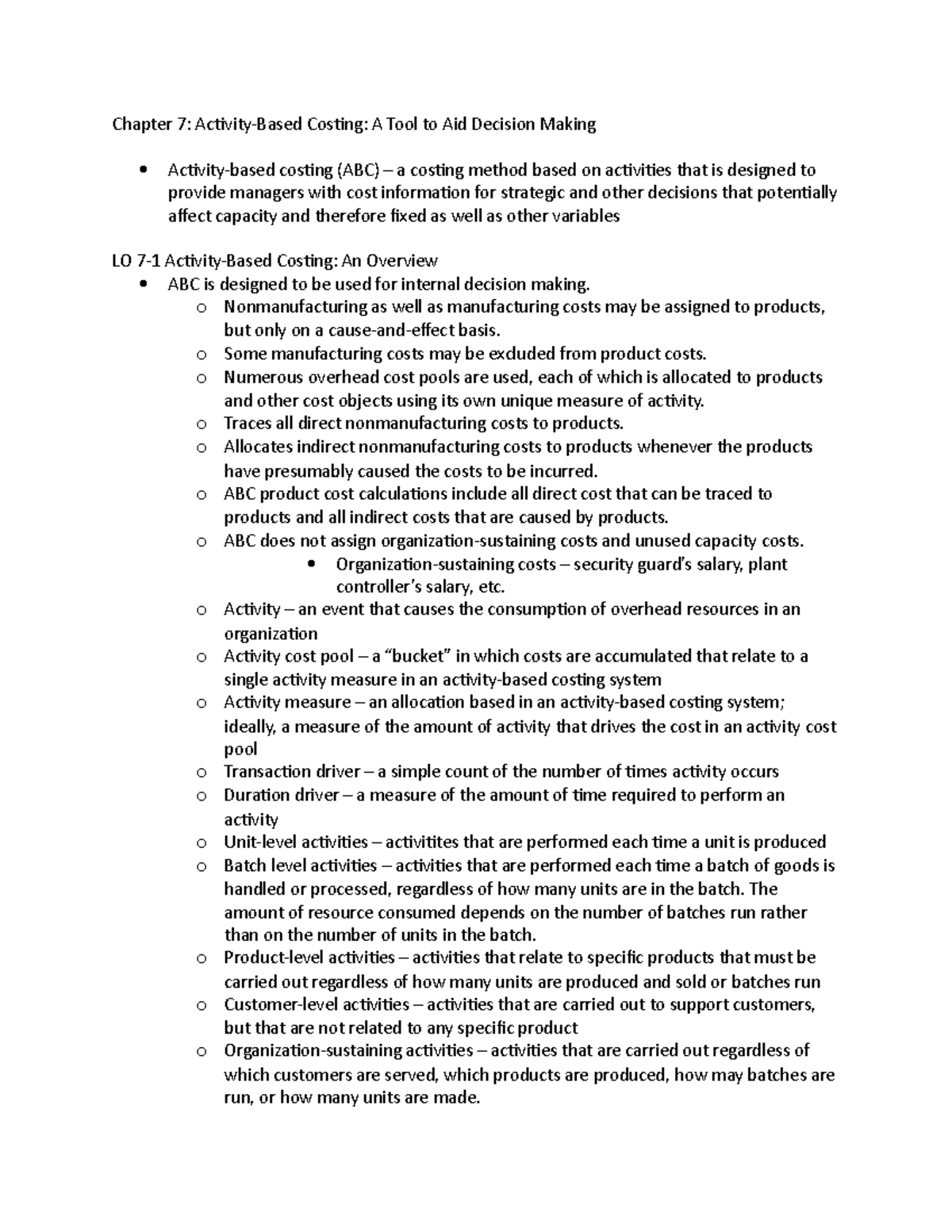 Chapter 7- Activity-Based Costing- A Tool to Aid Decision Making - o ...